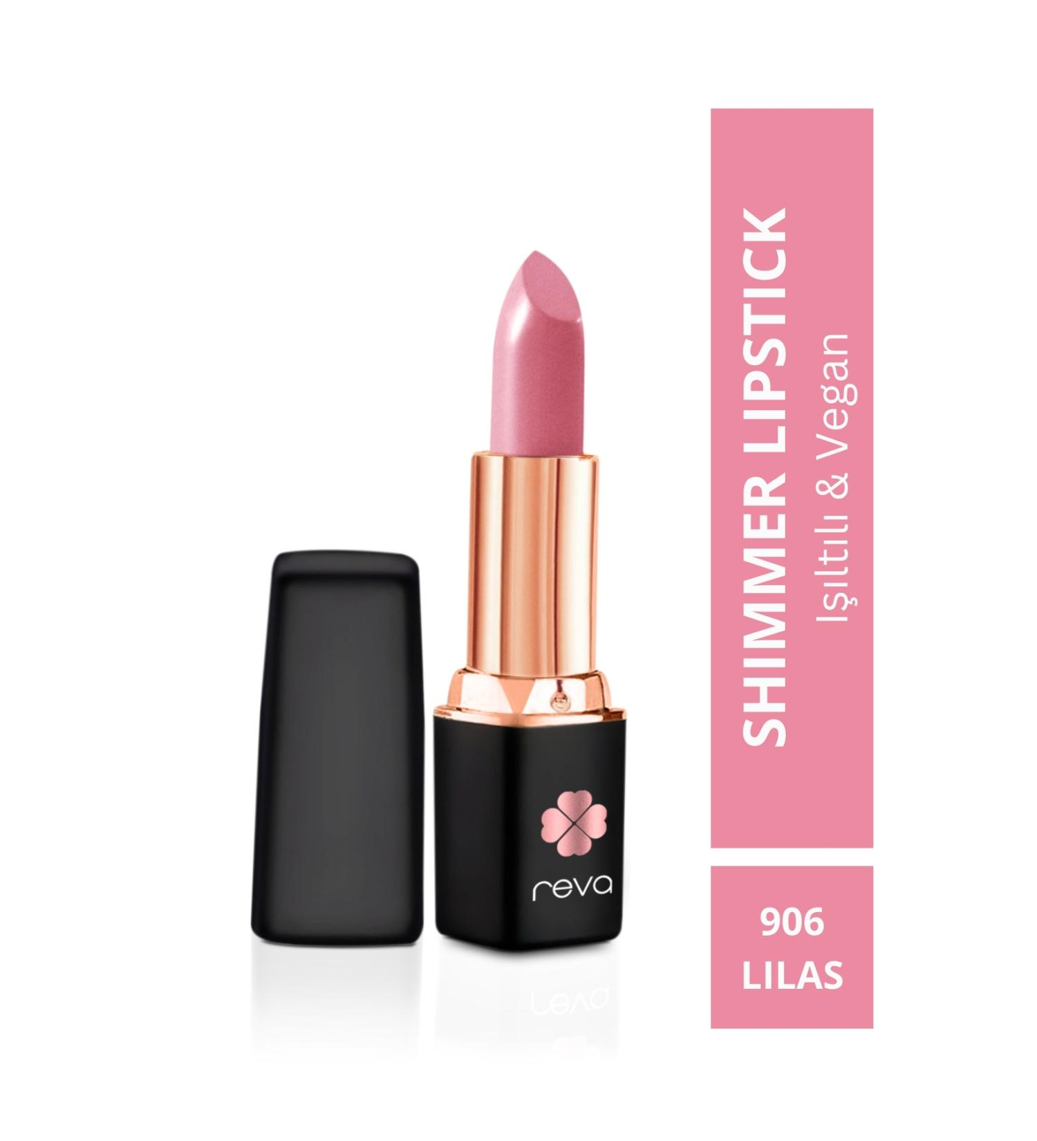 REVA Shimmer Lipstick Lilas - Shimmer Lipstick - No: 906 - Vegan Clean Content - Buy Online on GoSupps.com