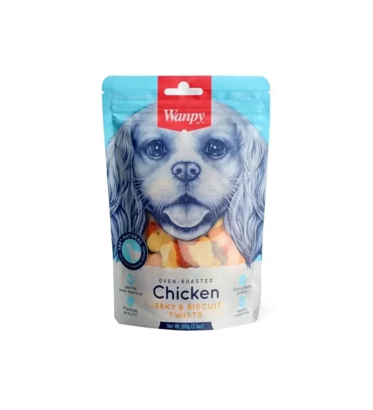 KayraSpot Wanpy Dog Reward Food with Chicken Wrap on Biscuit 100 Gr