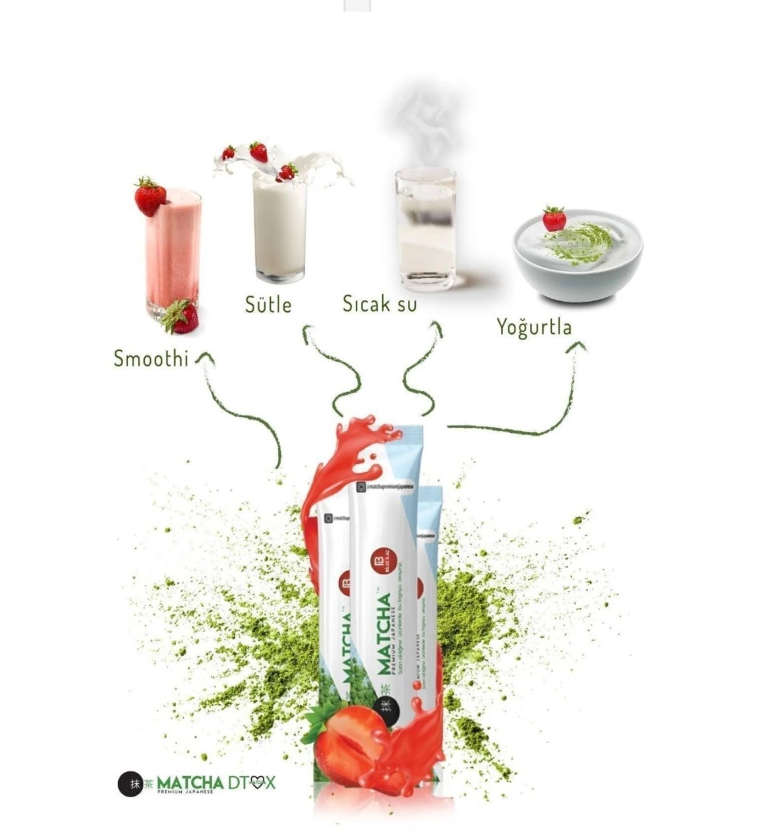 CURLIVE Premium Japanse Strawberry Flavored Detox Burner Form Matcha Tea 1 Box