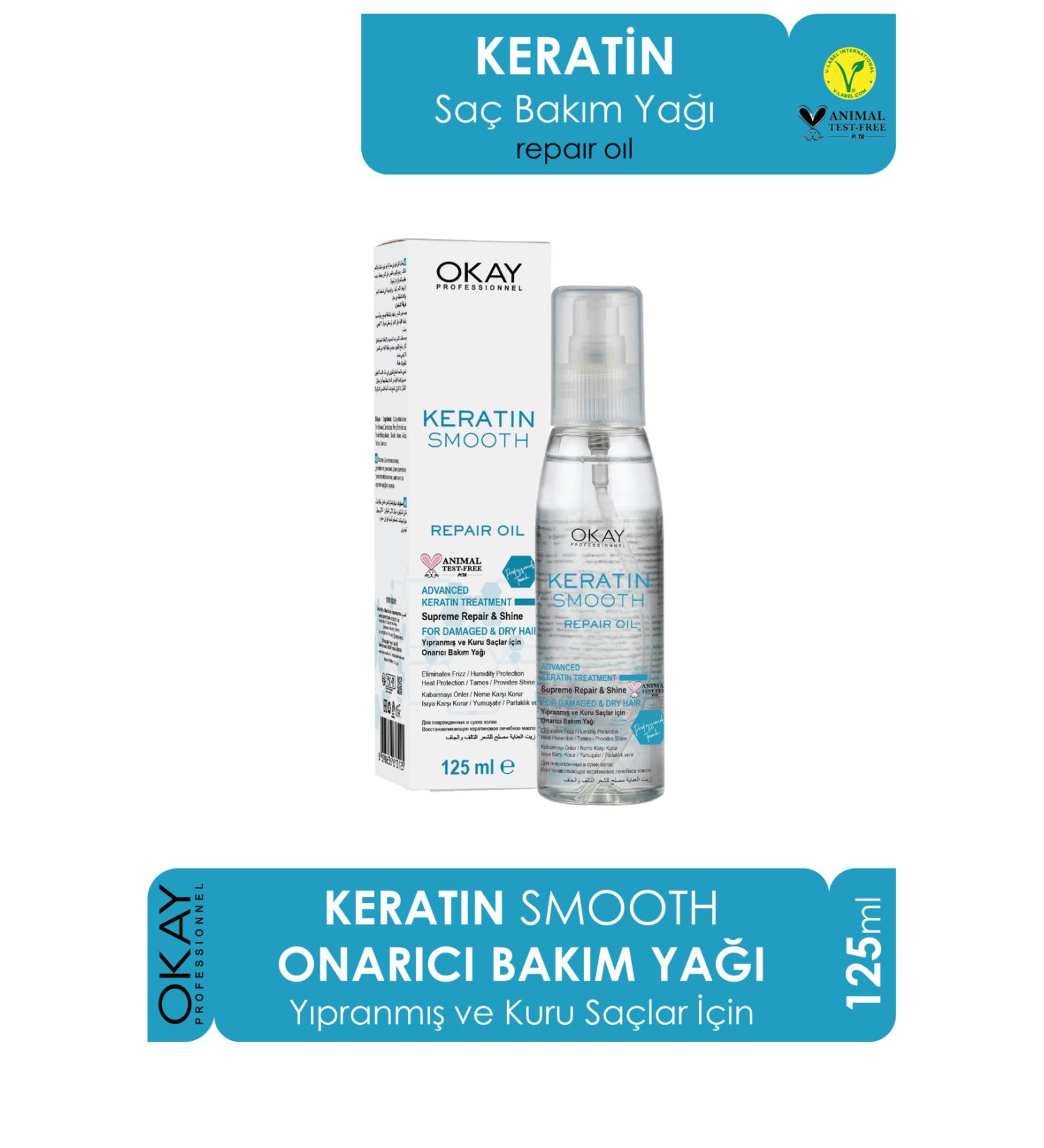 OKAYPROFESSIONNEL Hair Care Oil Keratin Smooth 125 ml