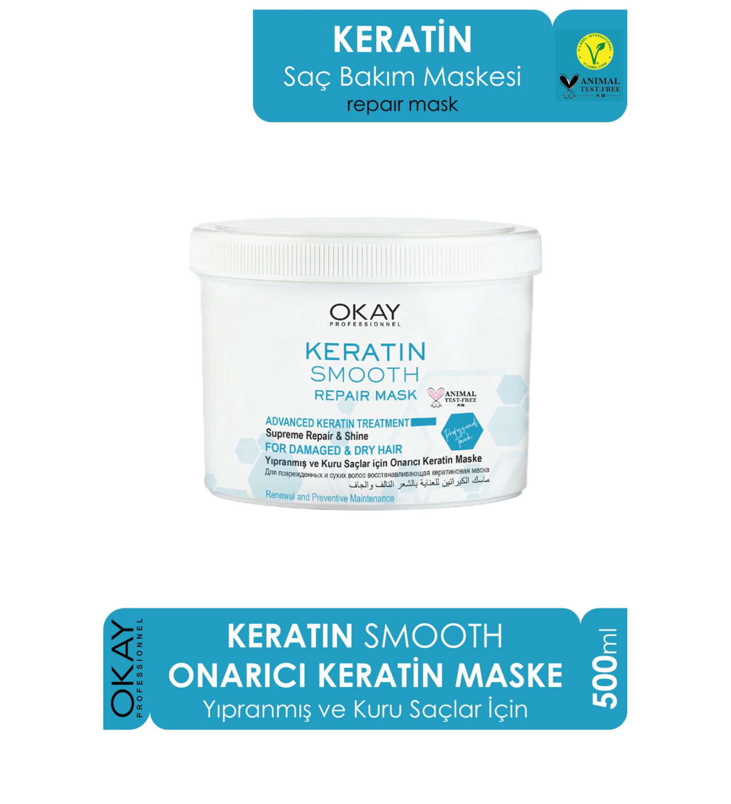 Okay Keratin Smooth Repair Mask 500ml - Buy Online on GoSupps.com