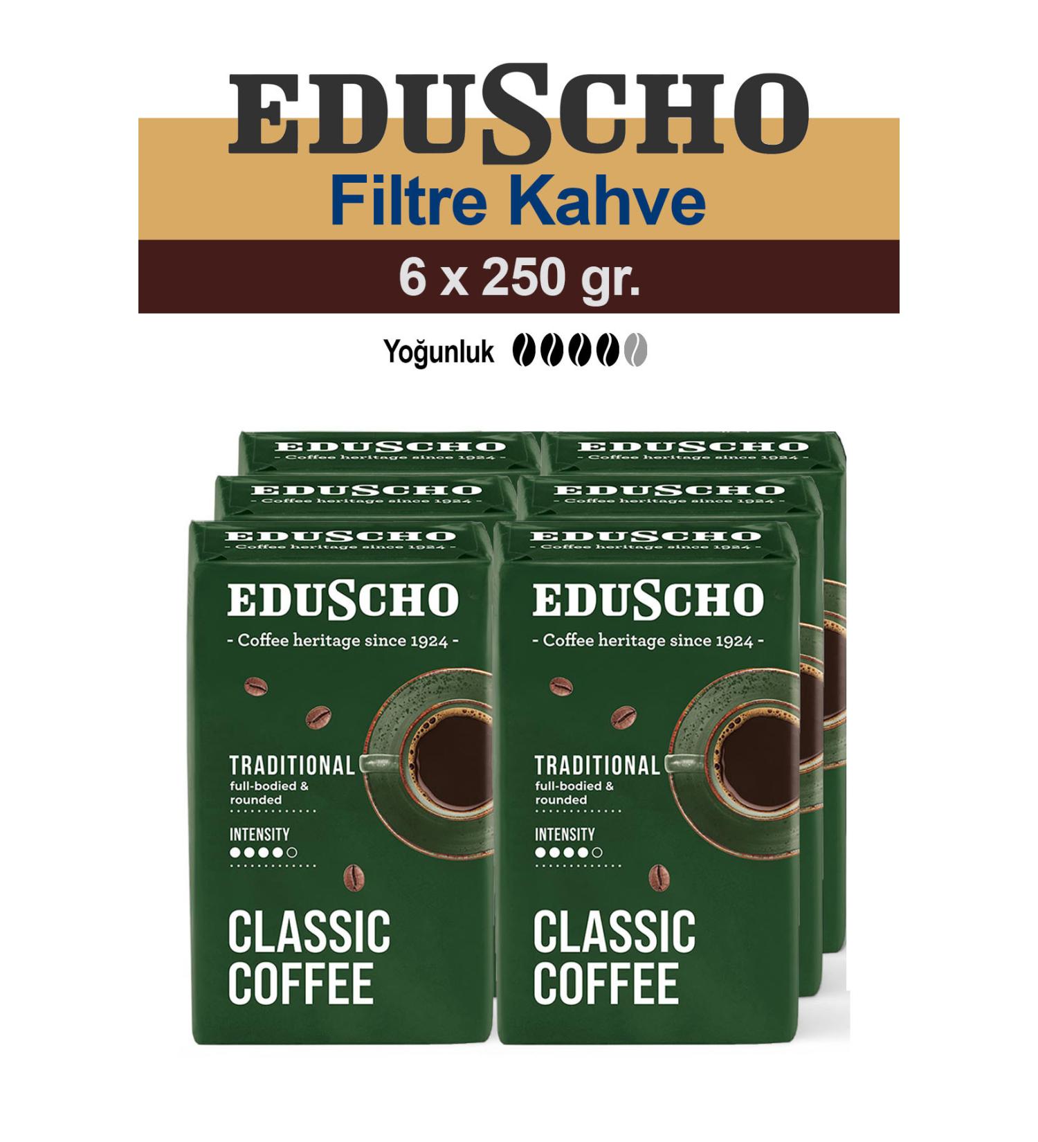 Eduscho Classic Coffee Traditional 6x 250 gr Ground Filter Coffee - Buy Online on GoSupps.com