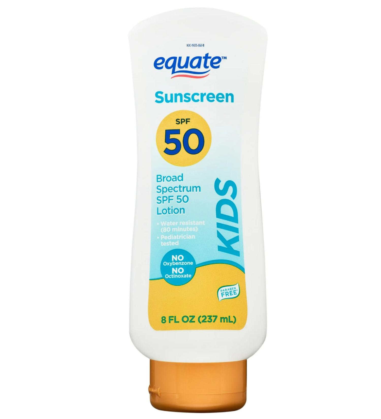 equate Kids Broad Spectrum Sunscreen Lotion SPF 50 237 ml - IMPORTED PRODUCT (MADE IN USA)