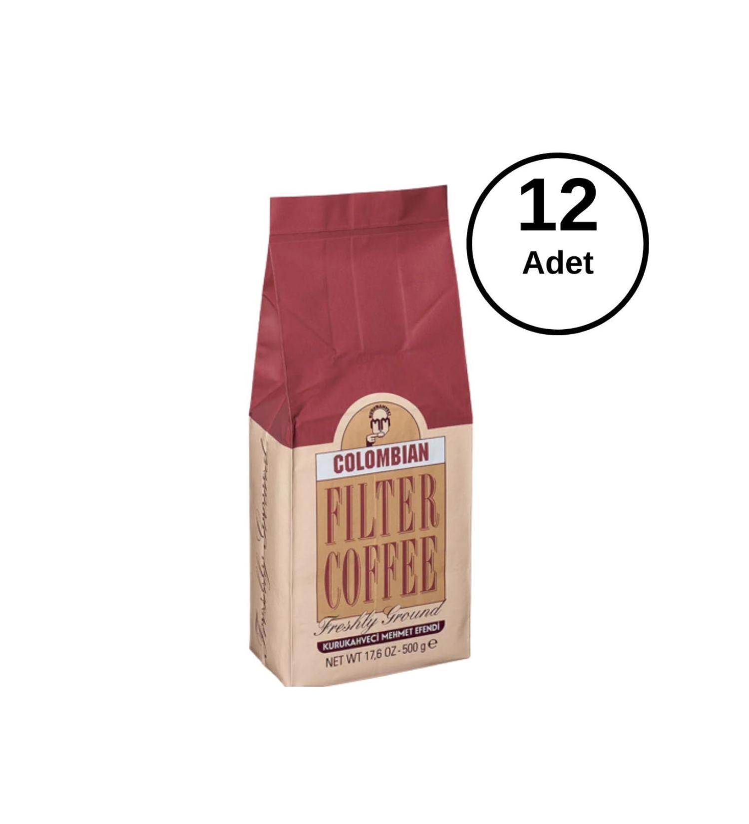 Mehmet Efendi Colombian Filter Coffee 500gr - Foil Packaging - 12 Pieces