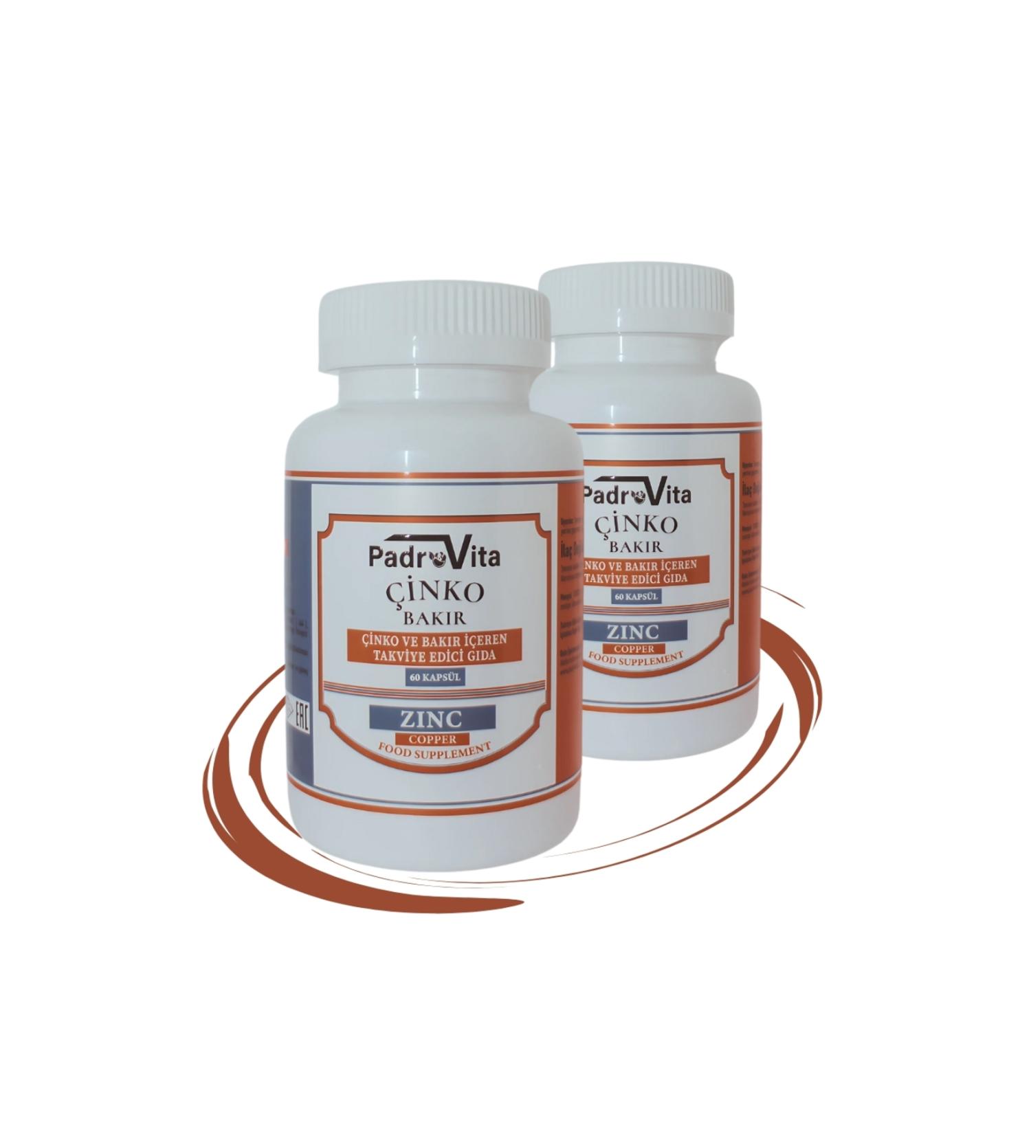 PadroVita Zinc & Copper Supplementary Food 60 Capsules 2 Pack