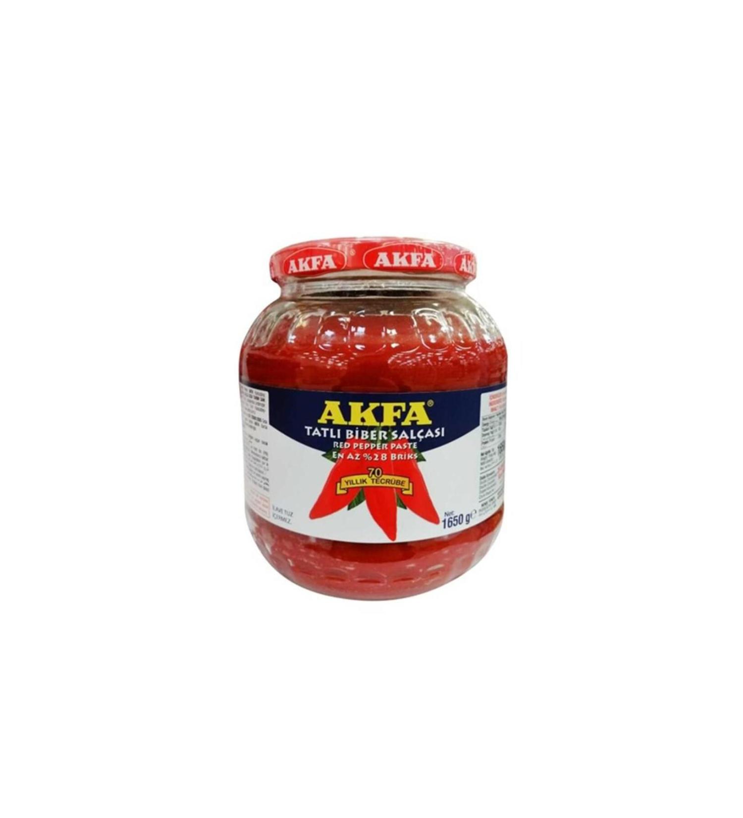 Akfa Pepper Paste Sweet 1650 Gr. Glass (2 PACK)