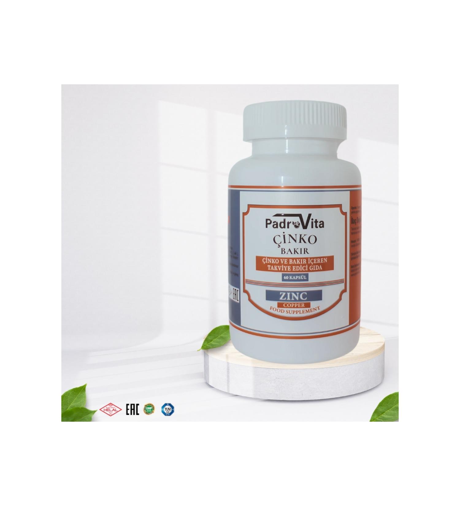 PadroVita Zinc & Copper Supplementary Food 60 Capsules - Buy Online on GoSupps.com