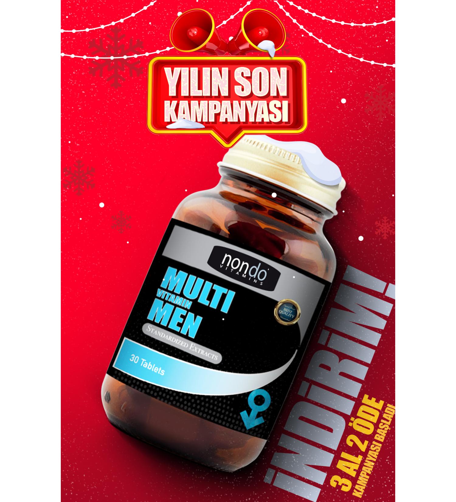 Nondo Multivitamin Men 30 Tablets (Multimen Panax Ginseng Saw Palmetto Vitamin Complex) - Buy Online on GoSupps.com