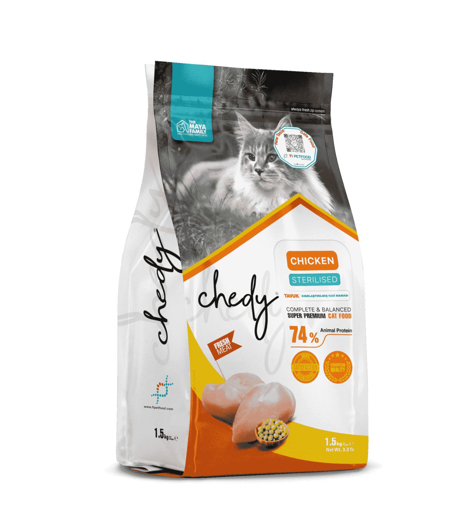 Chedy PETLOVEBOUTIQUE CHICKEN 1.5KG NEUTRALIZED CAT FOOD LOW GRAIN PREMIUM FOOD