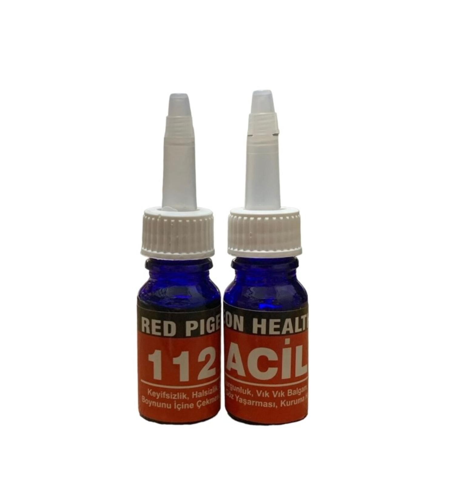 Bayku Red Pigeon Health 112 Emergency Drops 10 Ml Uneasiness weakness sniffling neck inhalation phlegm
