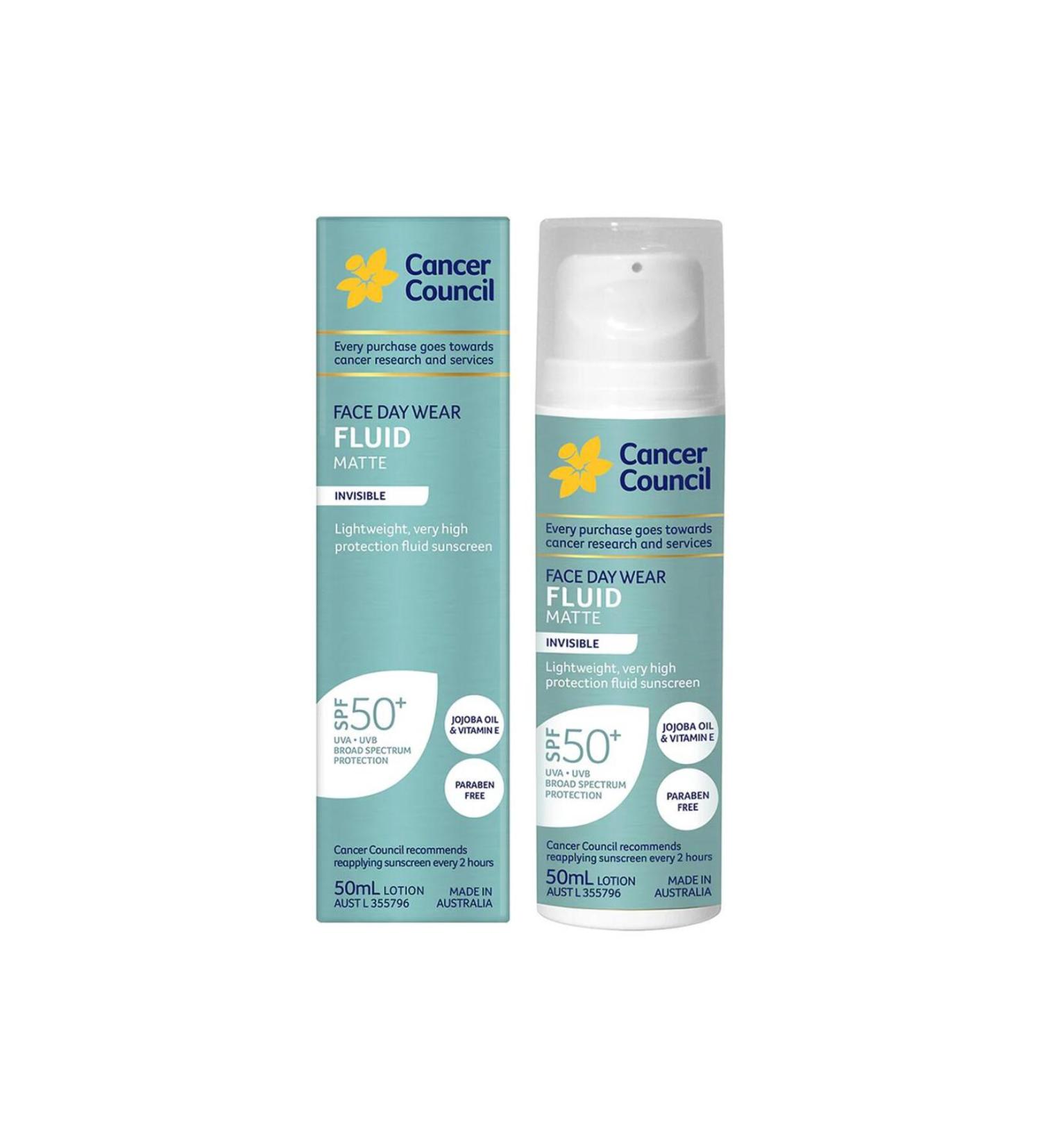 Cancer Council SPF50+ Face Day Wear Fluid Matte Invisible Matte Face Sunscreen 50ML
