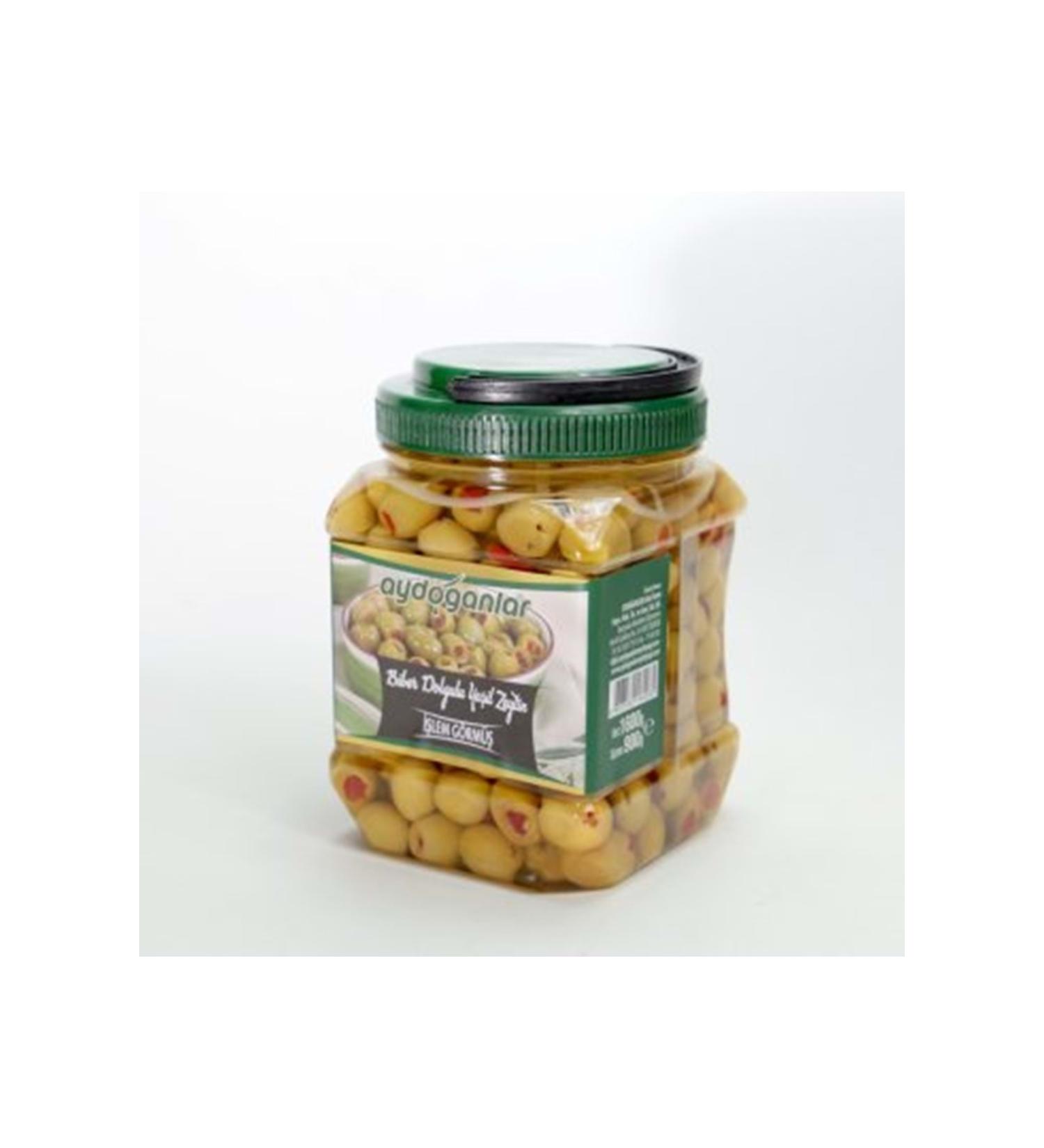 Aydo anlar Pepper Stuffed Green Olives (261-290 M) 900 gr