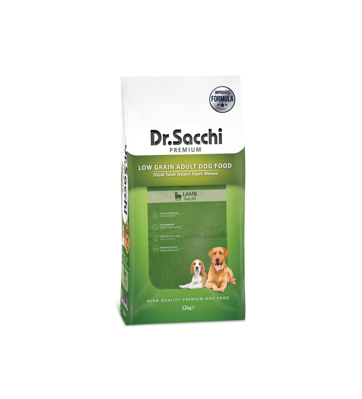 Dr. Sacchi Dr. Sacchi Premium Low Grain Lamb Adult Dog Food 12 Kg