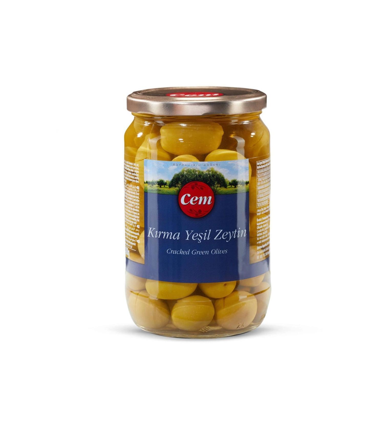 Cem Cracked Green Olives 1000 gr Package (3 PIECES)