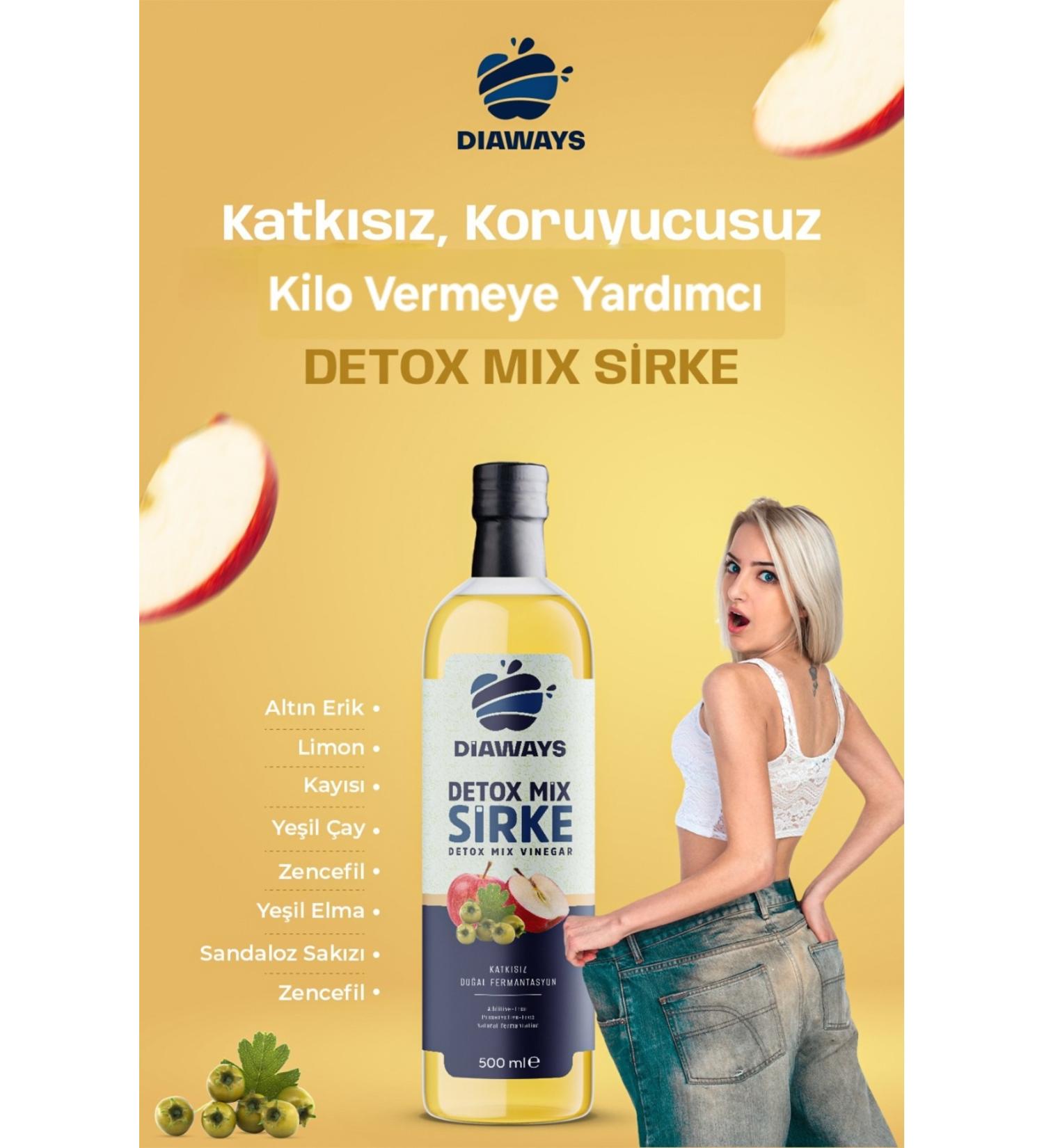 DIAWAYS Natural Apple & An Flavored 500ml Detox Vinegar Helps to Eliminate Edema Lose Weight and Slimming Vinegar - Buy Online on GoSupps.com