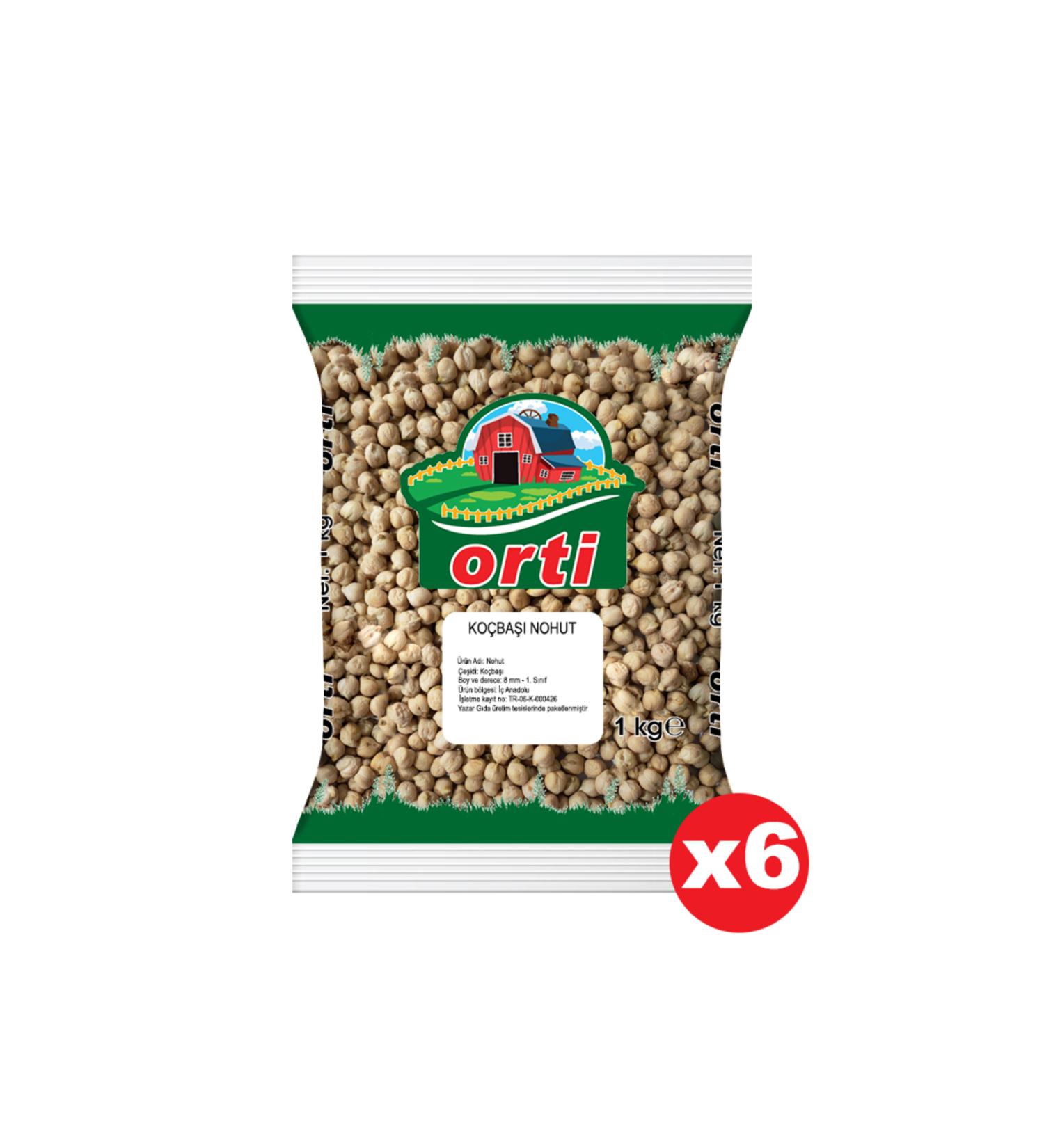 Orti Rams Head Chickpeas 1 Kg. X 6 Pieces