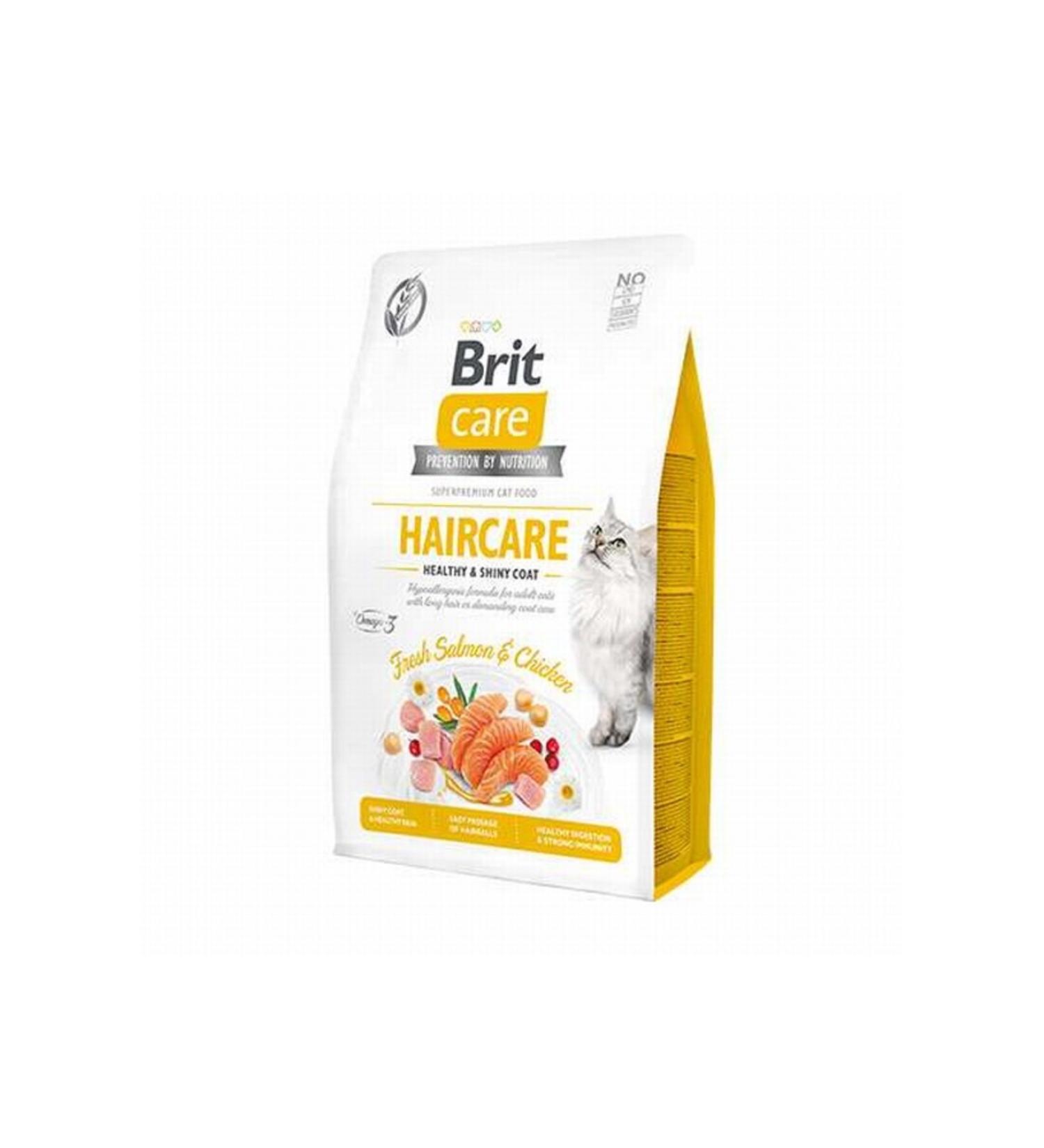 Brit Care Hypoallergenic Haircare Chicken and Salmon Grain-Free Skin and Fur Care Cat Food 2 Kg