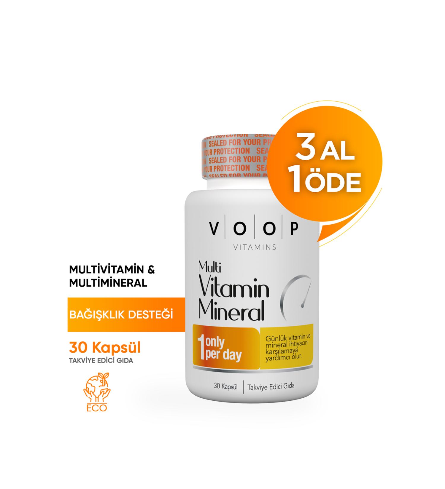 VOOP Multivitamin & Mineral 30 Capsules | 11 Vitamins 9 Minerals - Buy Online on GoSupps.com