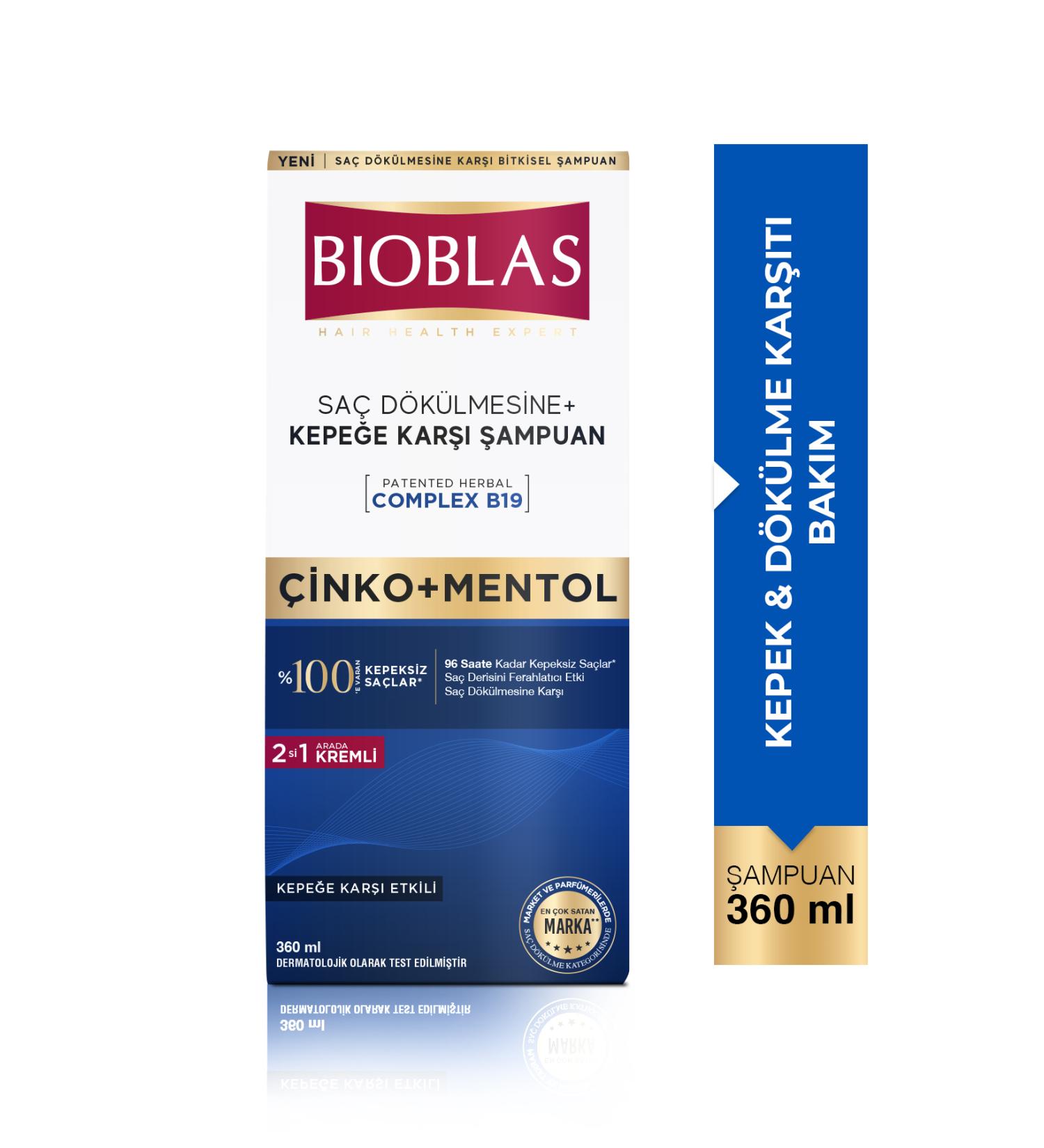 Bioblas 2 in 1 Anti-Dandruff Shampoo Menthol Freshness 360 ML - Buy Online on GoSupps.com