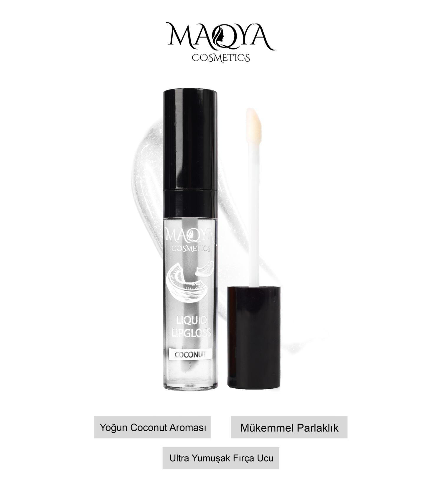 MAQYA Cosmetics Lip Care Shine Lip Balm | COCONUT FLAVORED | Nourishing Moisturizing Gloss | Lip Gloss