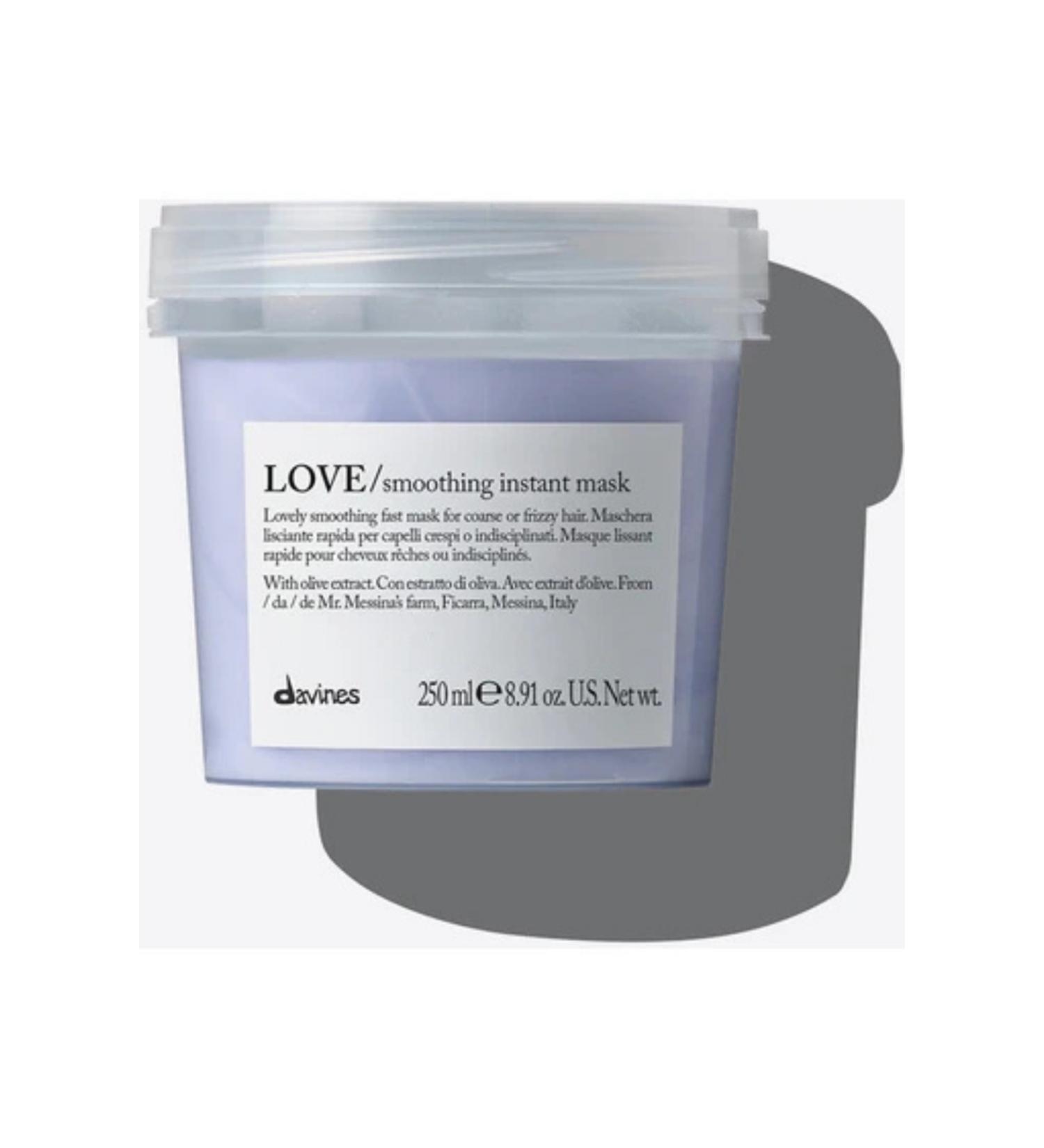 Davines Economic Triple Davines Love Smoothing Instant Mask Anti-Frizz Fast Hair Mask 250ml - 0 Or