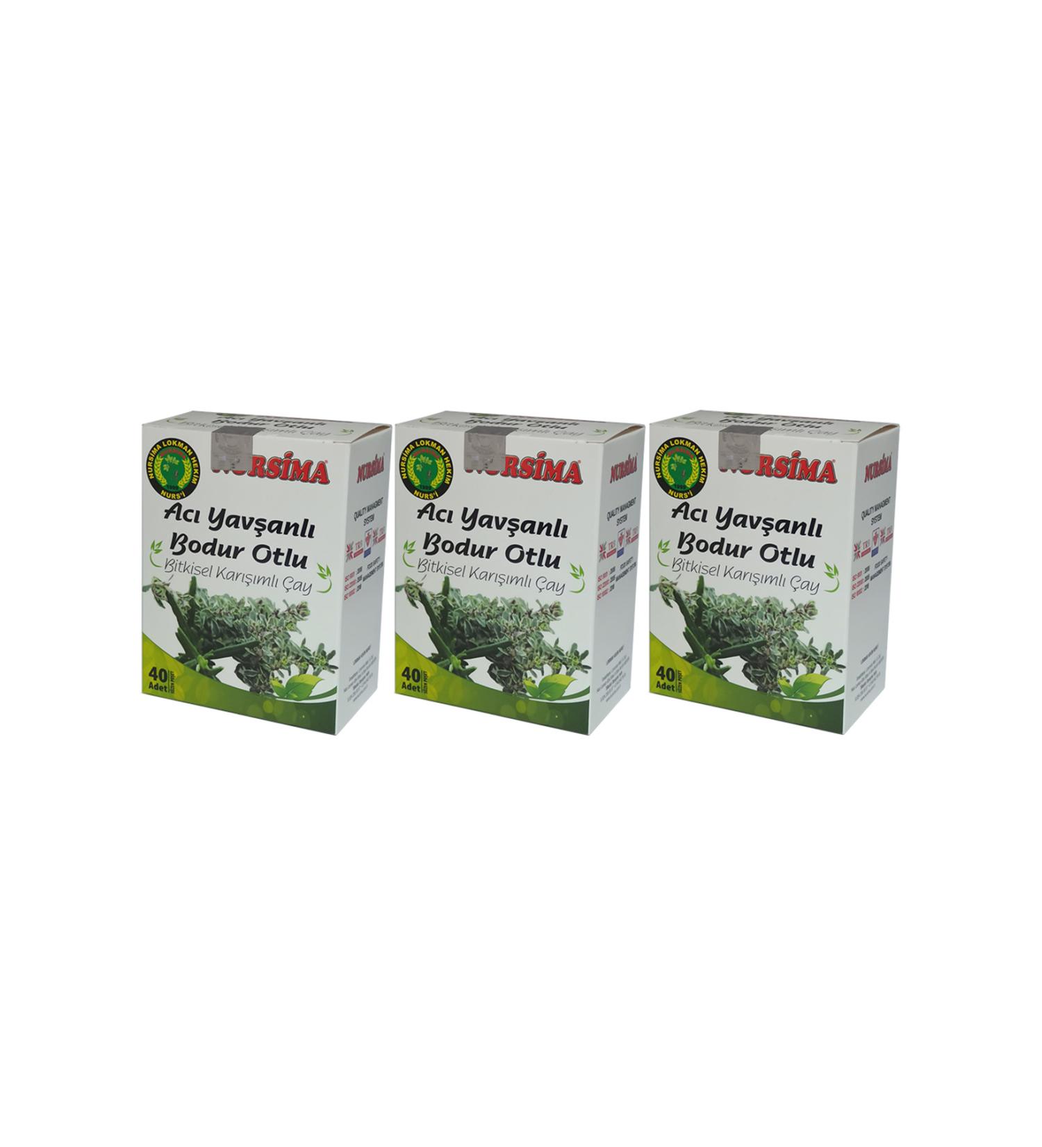 Nursima Bitter Yav anl Dwarf Herbal Mixed Tea 40's Filter Bags 3 Boxes