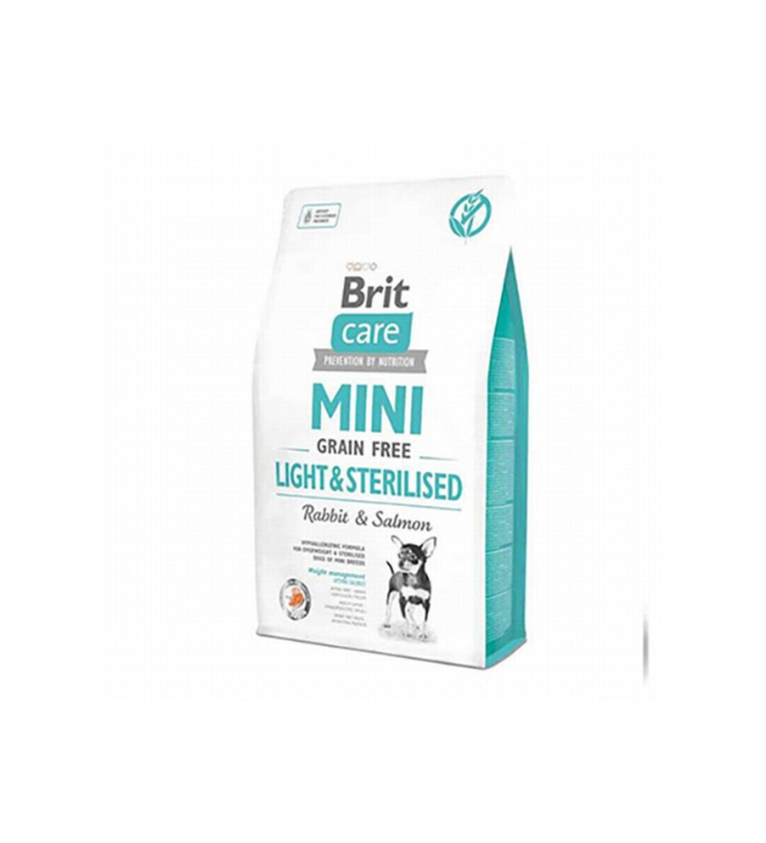 Brit Care Mini Light Sterilized Rabbit and Salmon Grain-Free Sterilized Dog Food 2 Kg