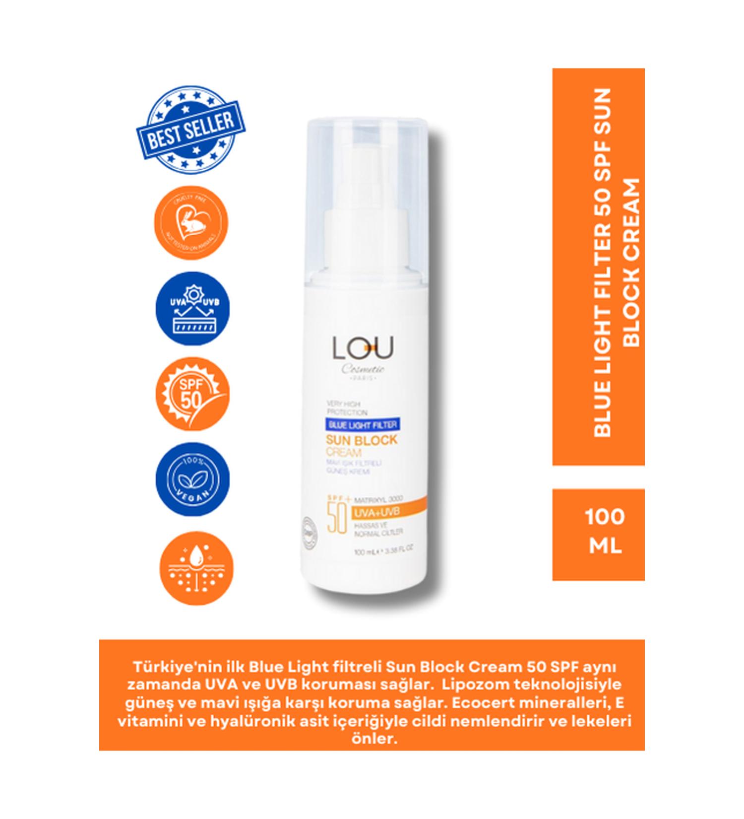 Lou Cosmetics Blue Light Filter Sun Cream-100 ml - Buy Online on GoSupps.com