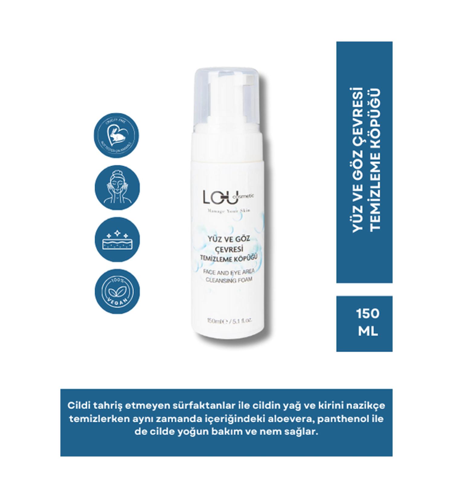 Lou Cosmetics Face and Eye Contour Cleansing Foam - Buy Online on GoSupps.com