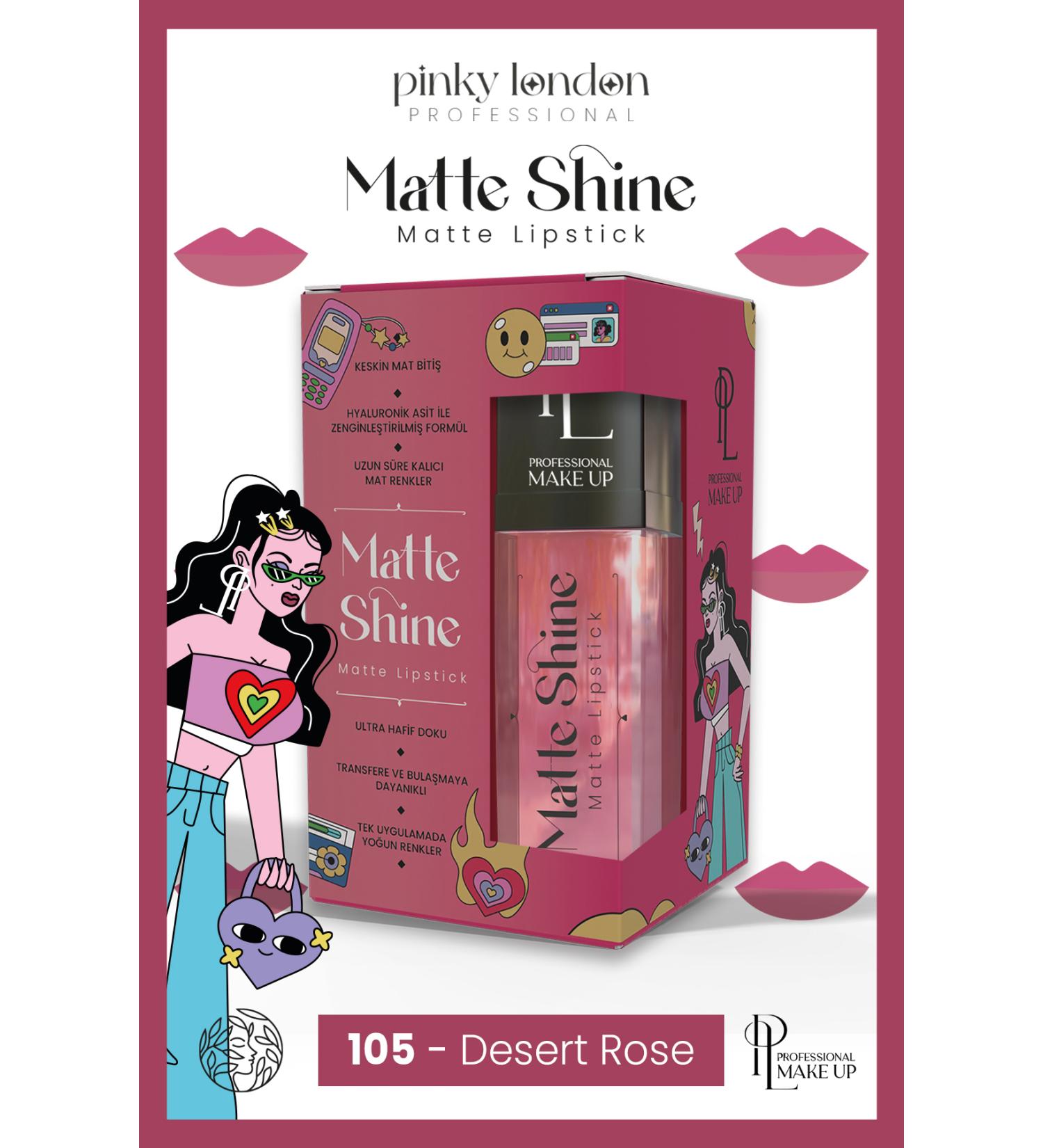 Pinky London Matte Shine Lipstick - 105 - Buy Online on GoSupps.com