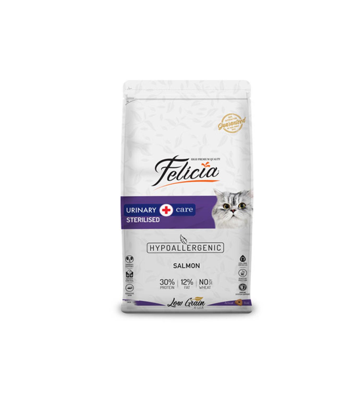 Felicia Hypoallergenic Urinary Salmon Low Grain Sterilized Cat Food 2 Kg