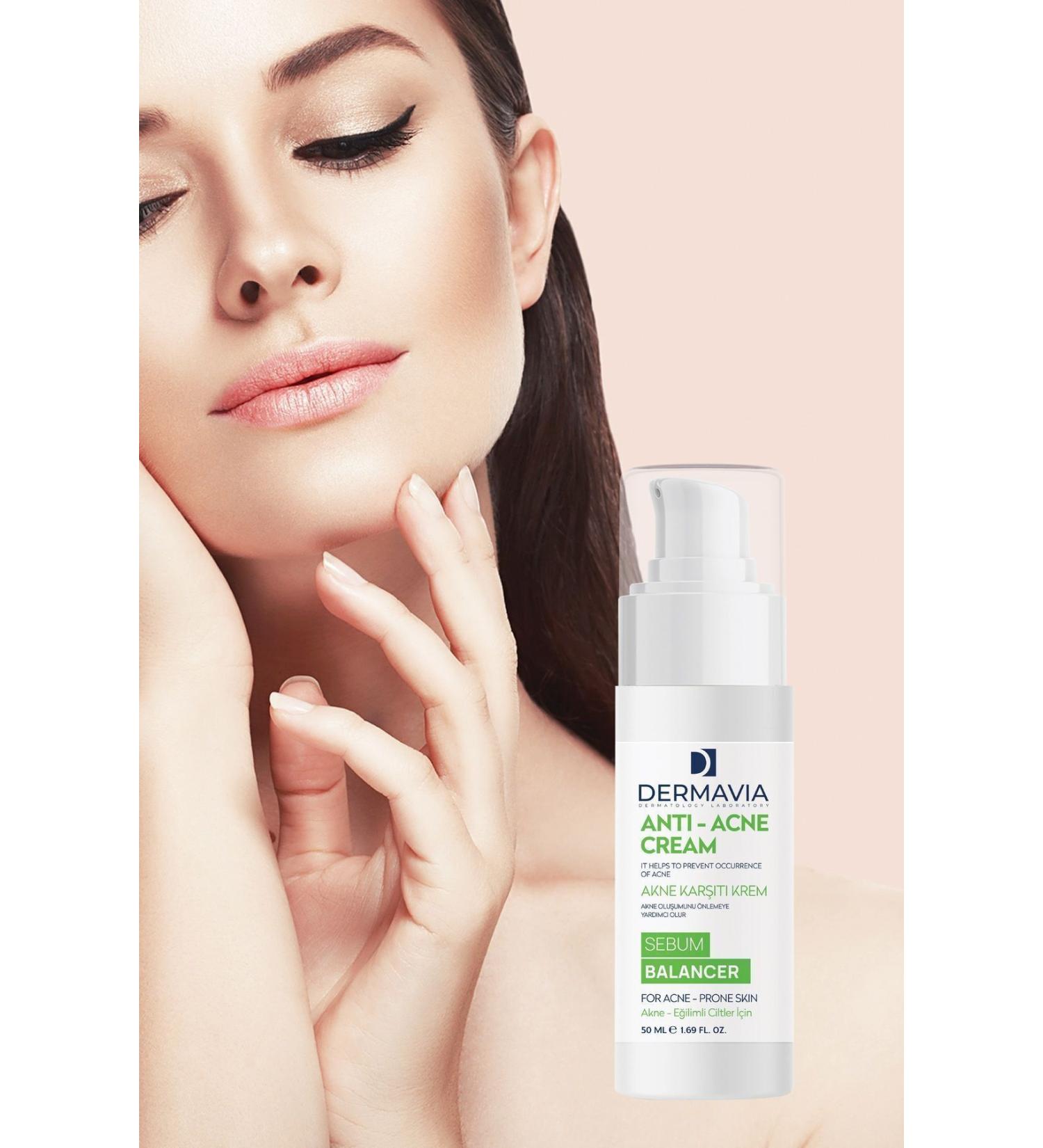 Dermavia Face & Body Anti-Acne Cream Sebum Balancer 50 ml Niacinamide - Buy Online on GoSupps.com