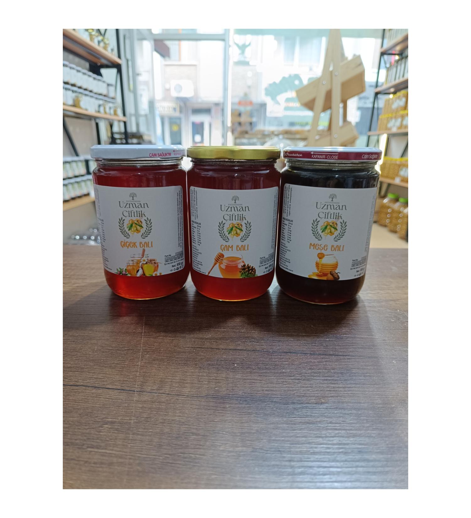 Expert Farm Flower Honey - Pine Honey - Oak Honey (850 gr x 3)