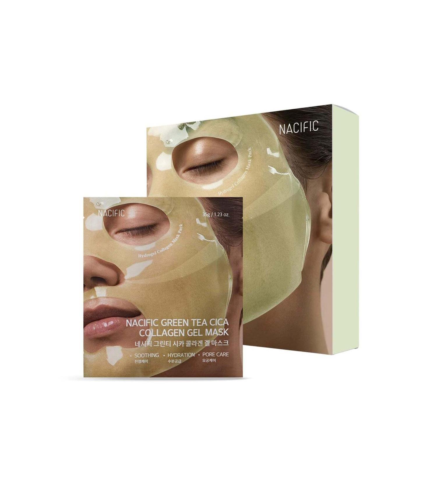 Nacific Green Tea Cica Collagen Gel Mask - Transparent Collagen Gel Mask - Buy Online on GoSupps.com