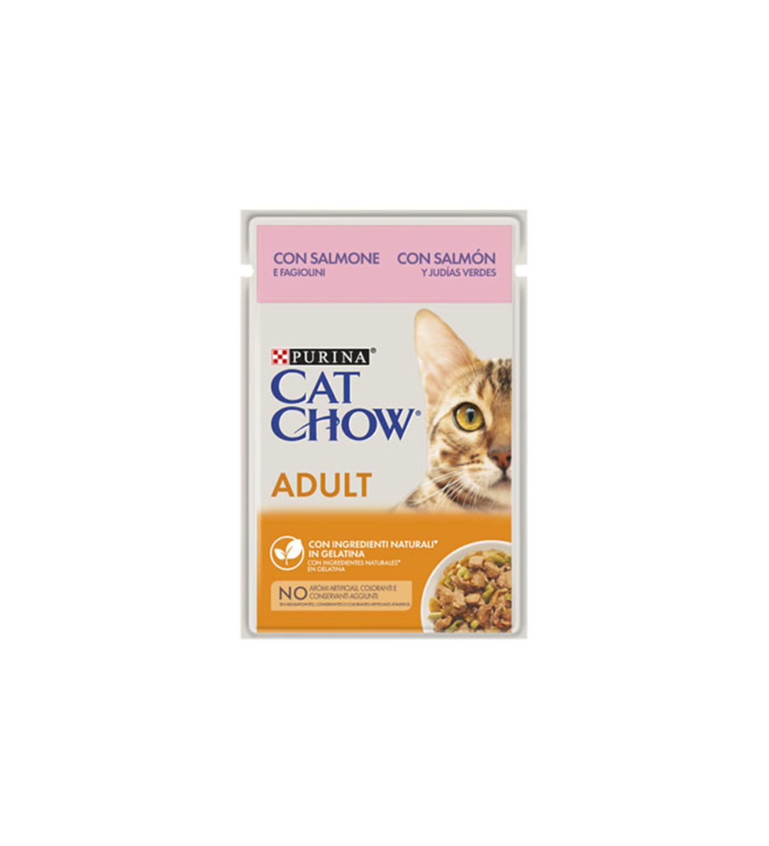 Cat Chow Pouch Adult Cat Canned Food with Salmon 6 Pieces 85 gr