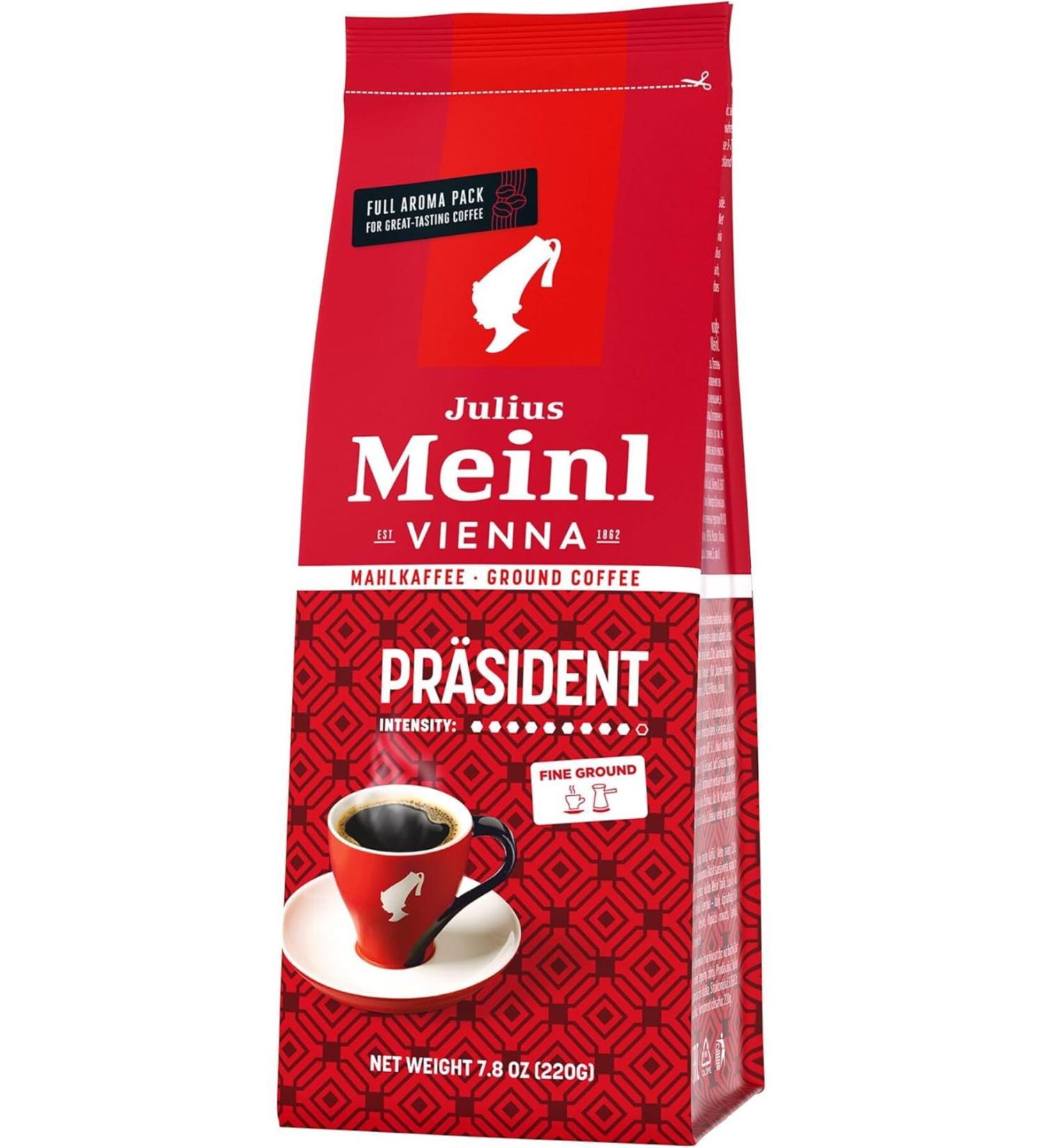 Julius Meinl Prasident Ground Filter Coffee 220 gr - Buy Online on GoSupps.com