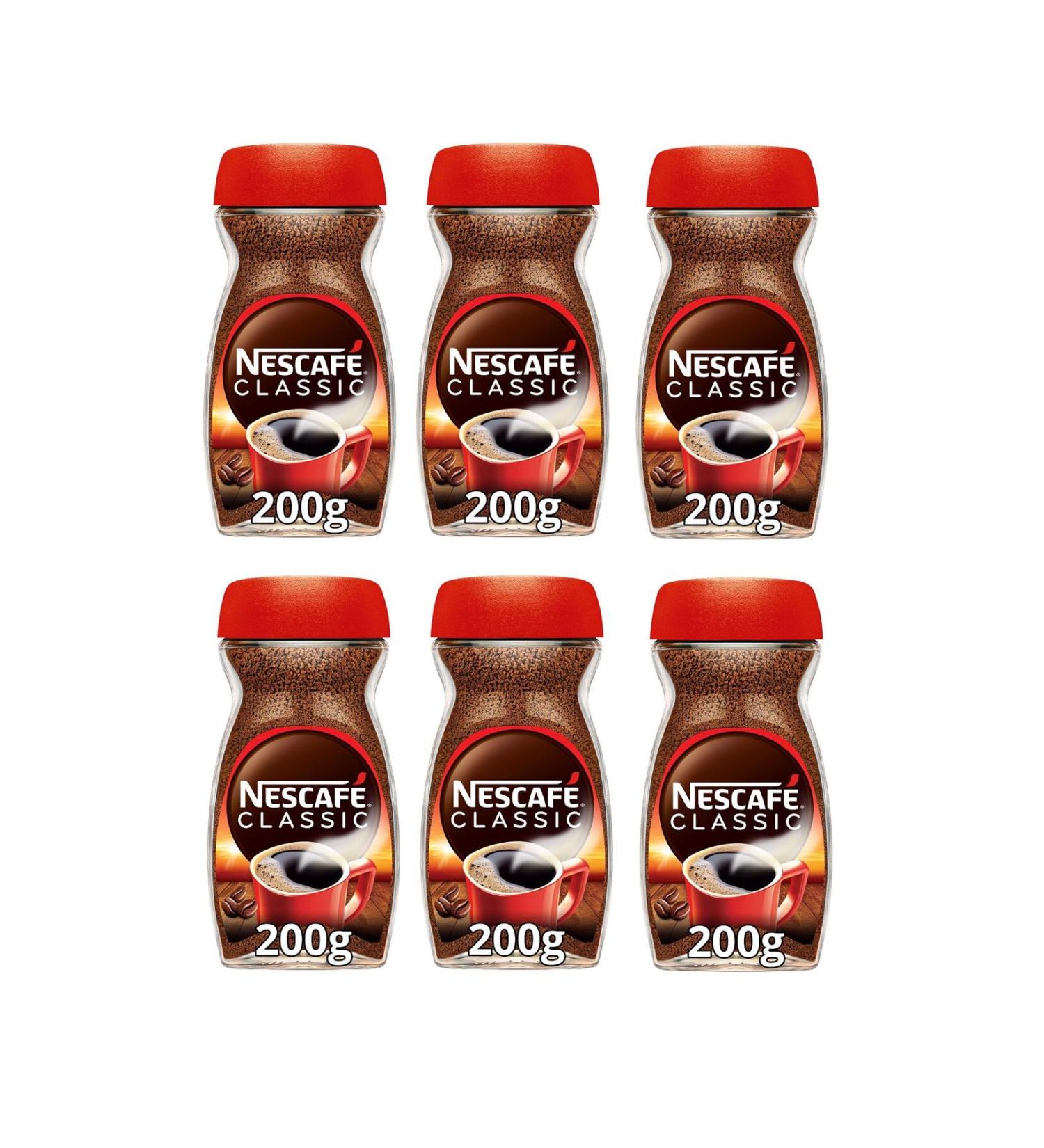 Nescafe Classic Coffee Glass 200 Gr X 6 Pieces