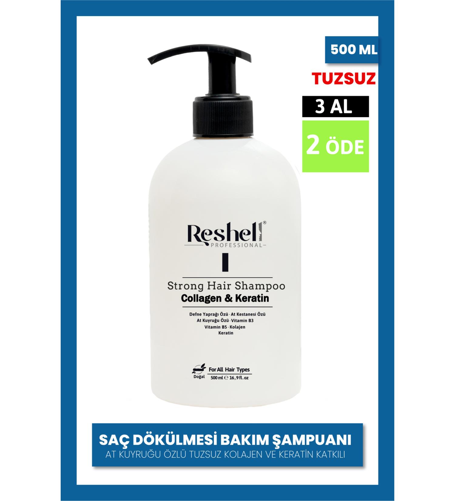 Reshell Hair Loss Care Shampoo Horsetail Extract Salt-Free Collagen and Keratin Additive 500 ml - Buy Online on GoSupps.com