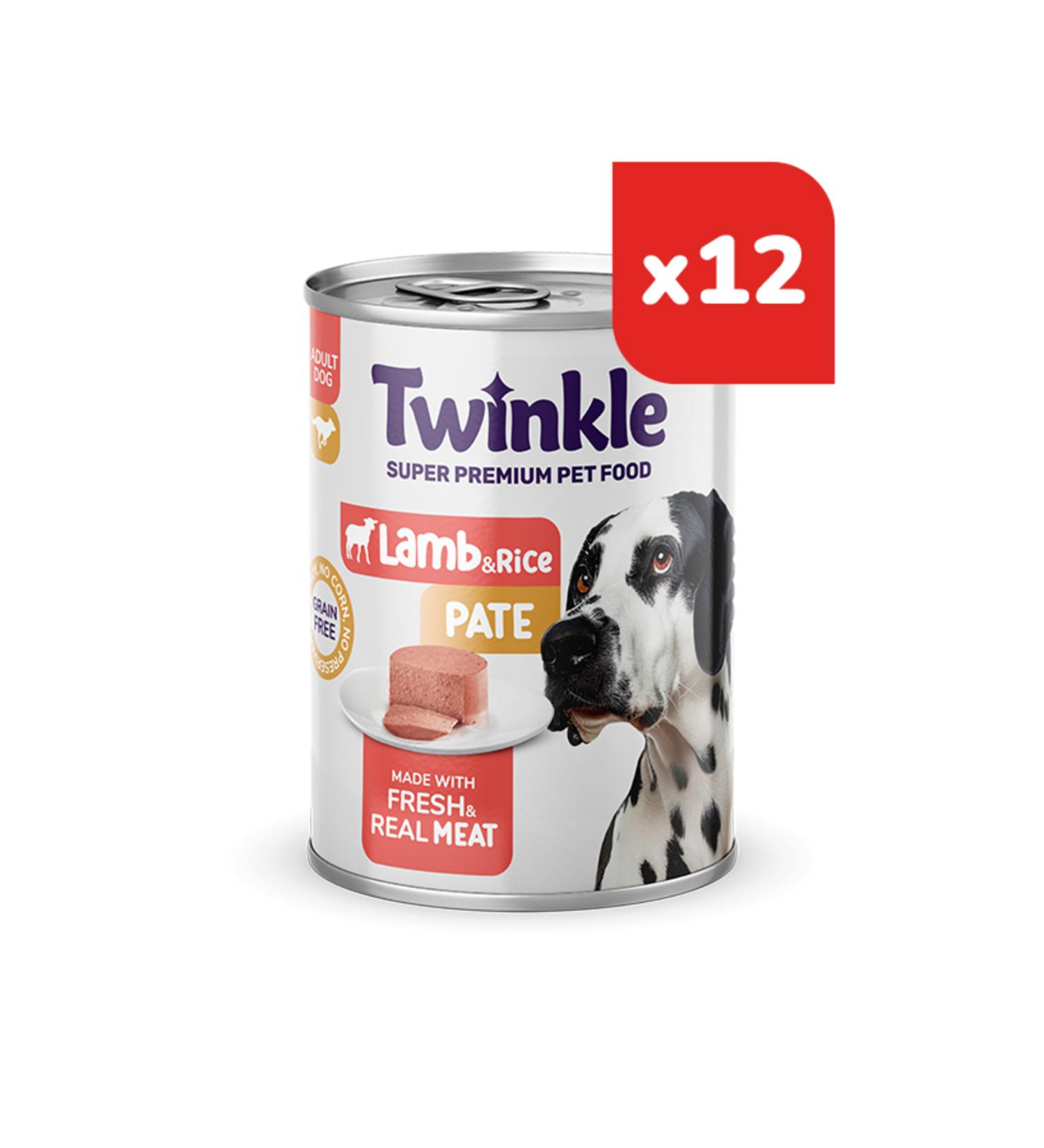 Twinkle Cat & Dog Food Twinkle Lamb Pate Paste Adult Dog Food Canned 400 Gr. 12 Pieces