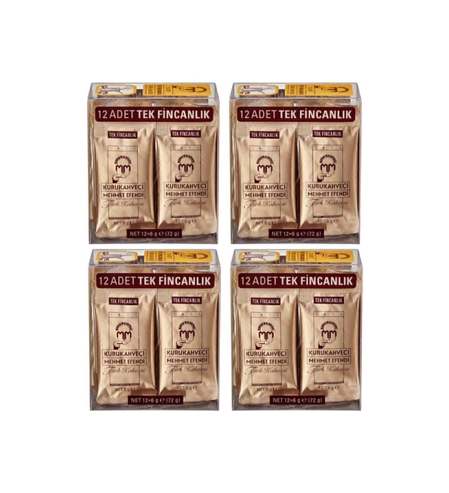 Mehmet Efendi Single Serving Turkish Coffee 12x6gr - 4 Pieces