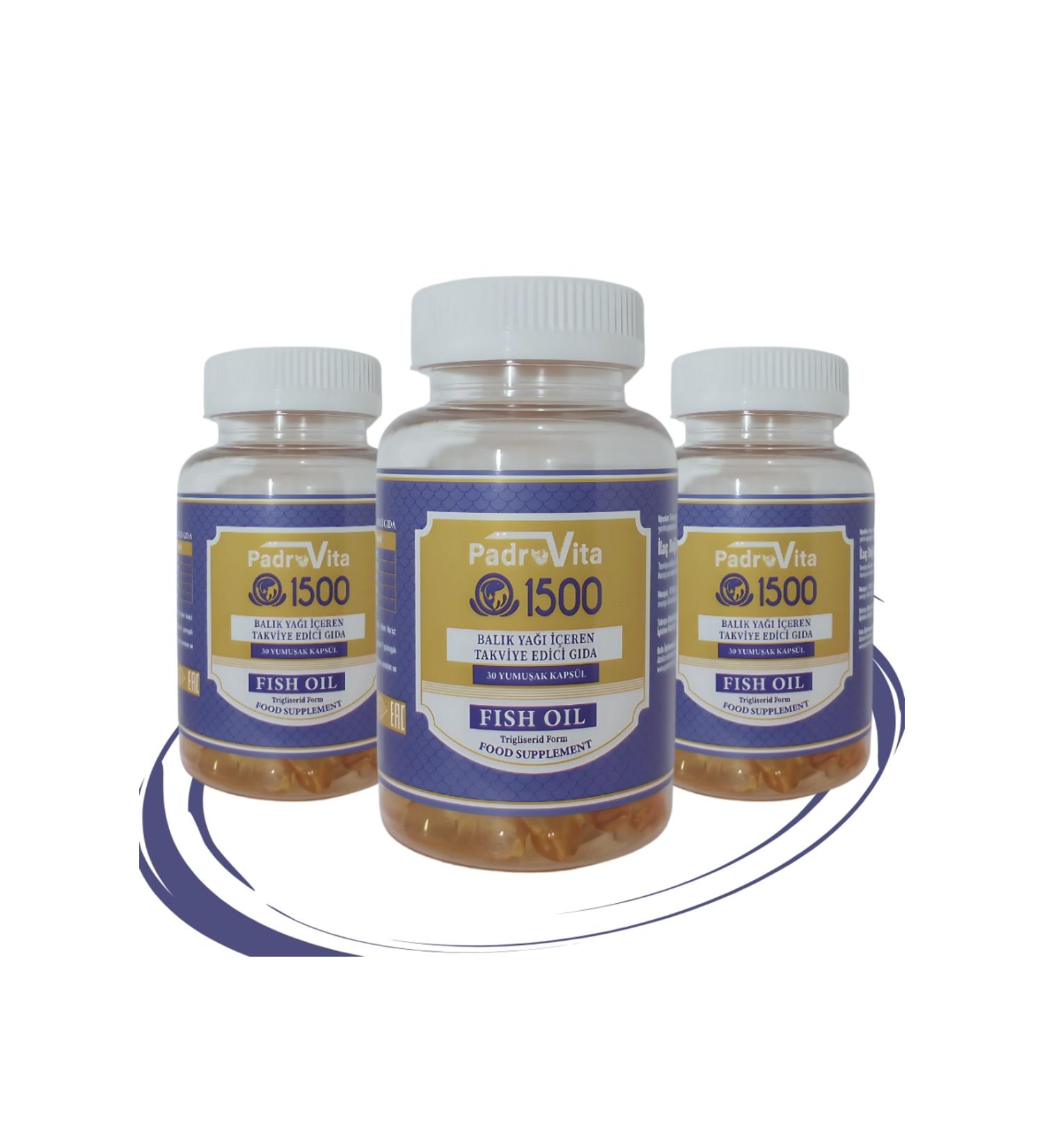 PadroVita Omega 3 1.500 Mg Fish Oil 30 Capsules 3 Pack