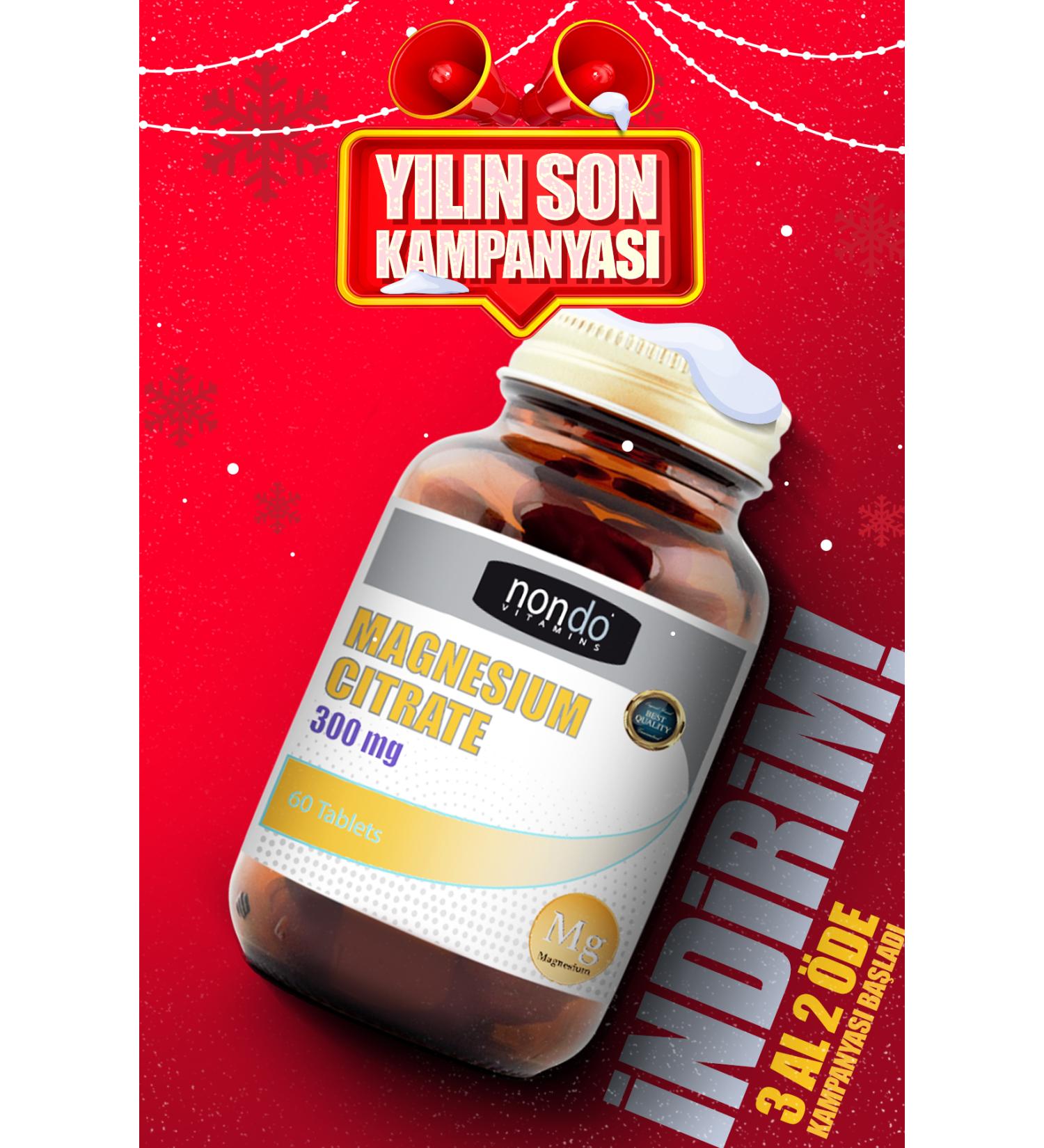 Nondo Magnesium Citrate 60 Tablets (Mangesium Citrate Polyvinylpyrrolidone) - Buy Online on GoSupps.com