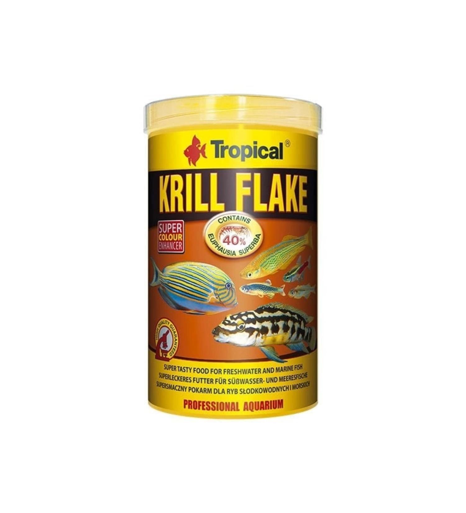 Tropical Krill Flakes Flake Fish Food with Krill for Tropical Fish 100 ml 20 gr