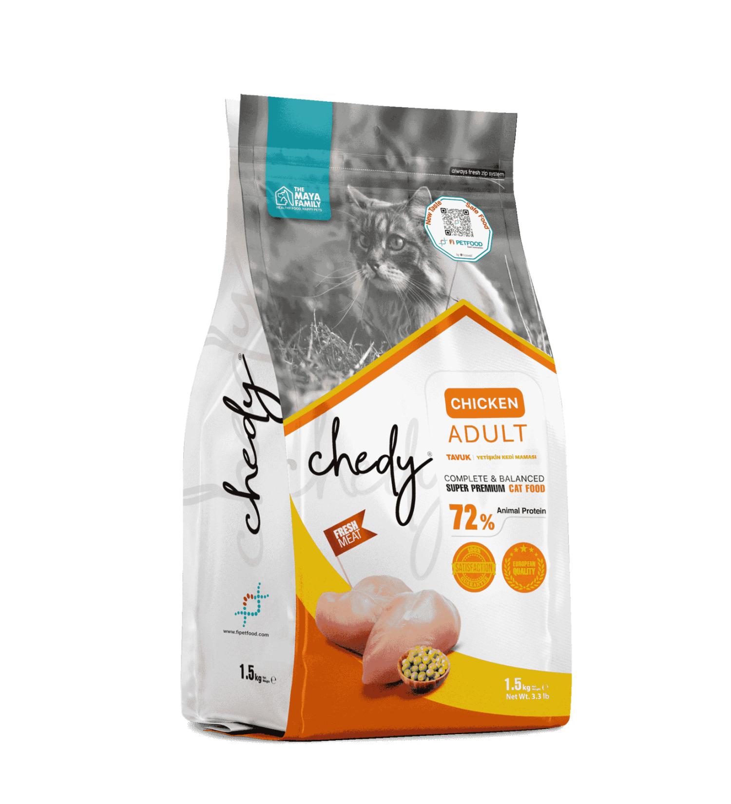 Chedy PETLOVEBOUTIQUE CHICKEN 1.5KG ADULT CAT FOOD LOW GRAIN PREMIUM FOOD