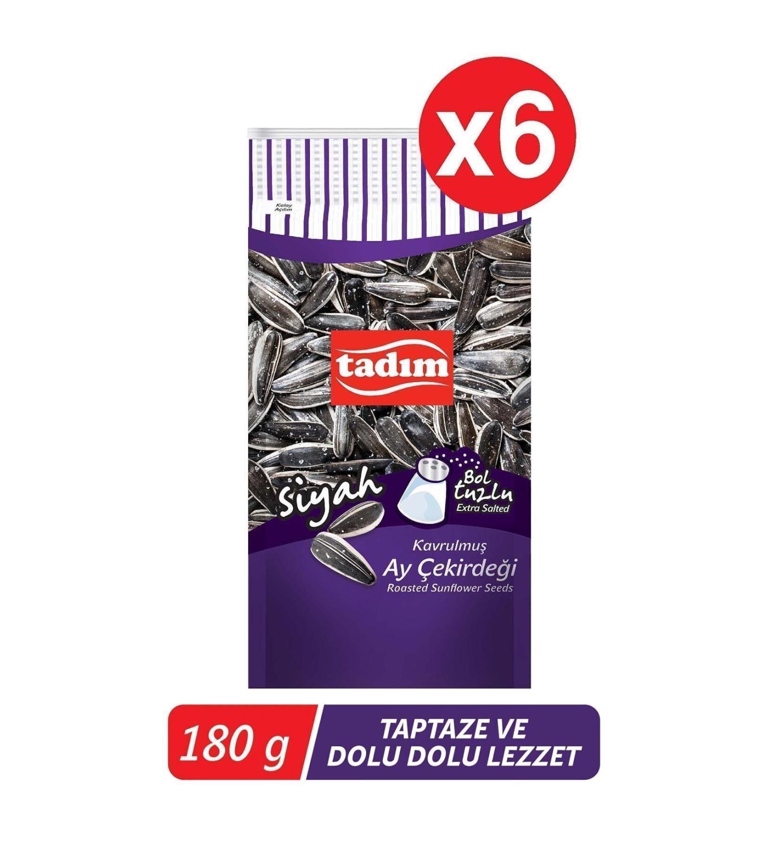 Tad m Black Sunflower Seeds with Lots of Salt 180gr 6 Pack