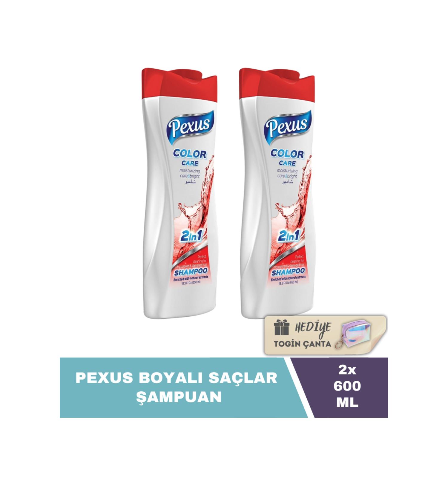 Pexus Shampoo for Dyed Hair 600 ML X2 Pieces + Gift Togin Bag