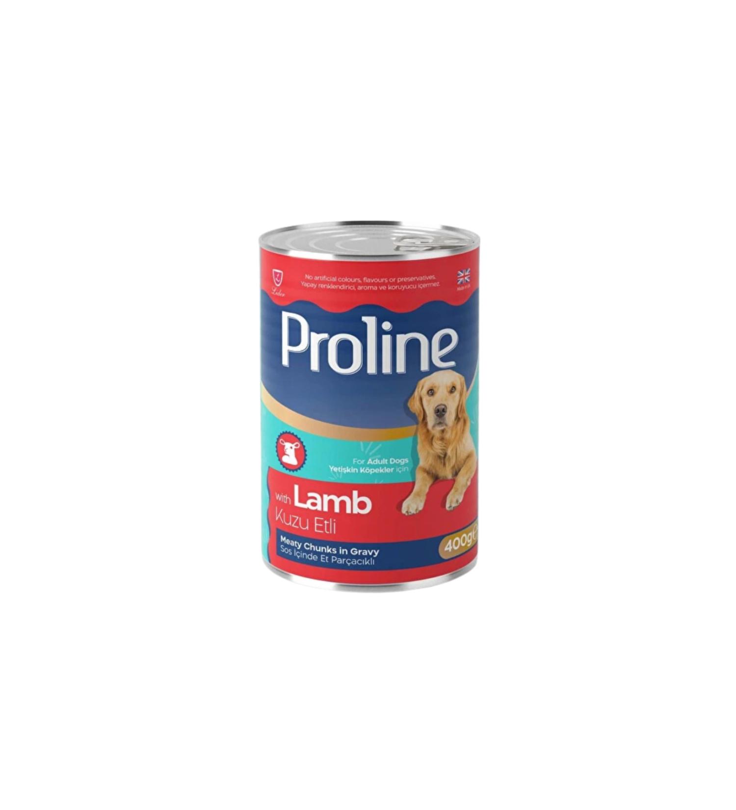 PROLINE Canned Lamb Meat Adult Dog Food in Sauce 400 Gr (12 Pieces)