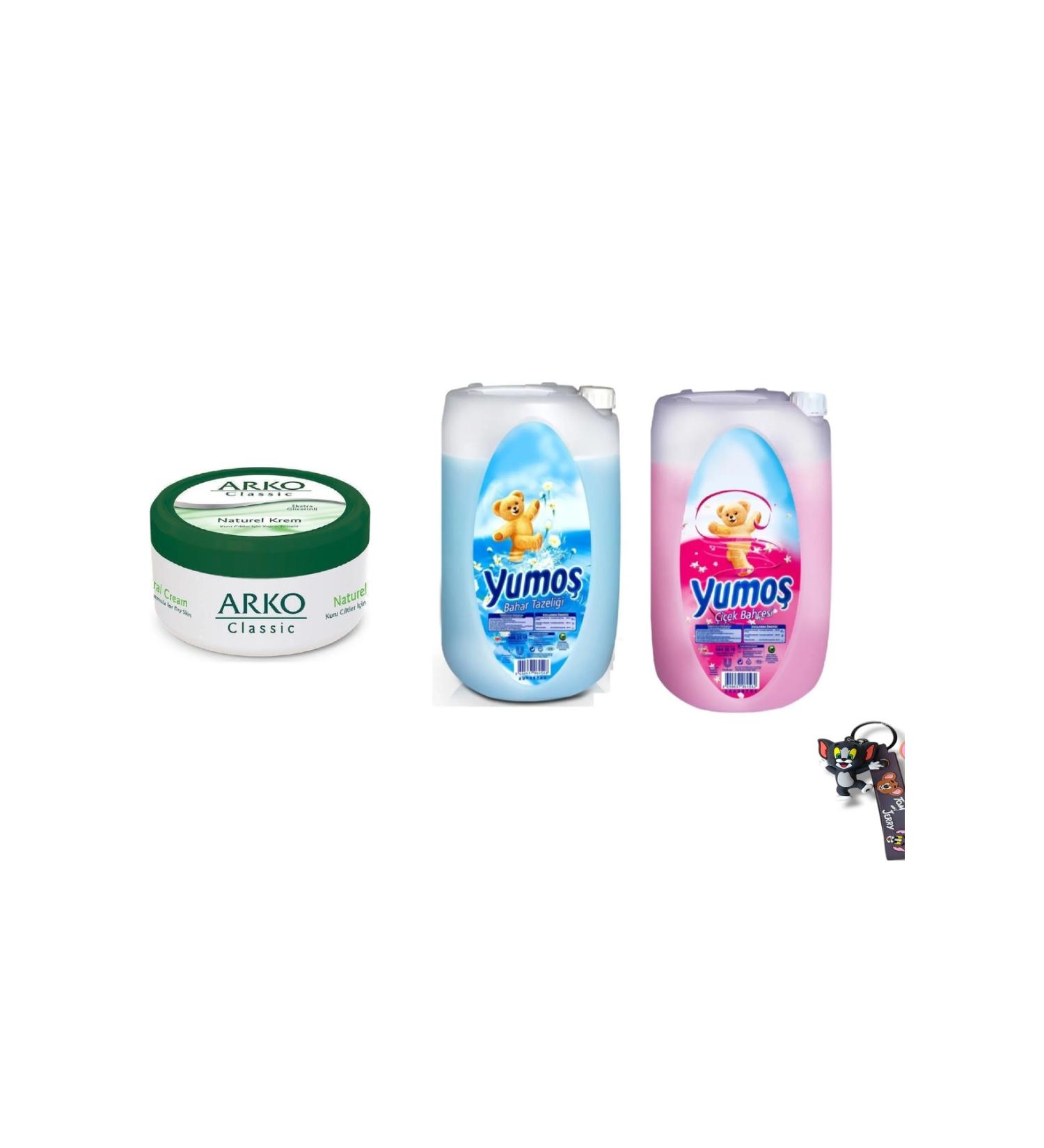 Arko CREAM CLASSIC OILY CREAM 250 ML AND SOFT SOFTENERS 2 X 5 LT (WITH KEYCHAIN GIFT)