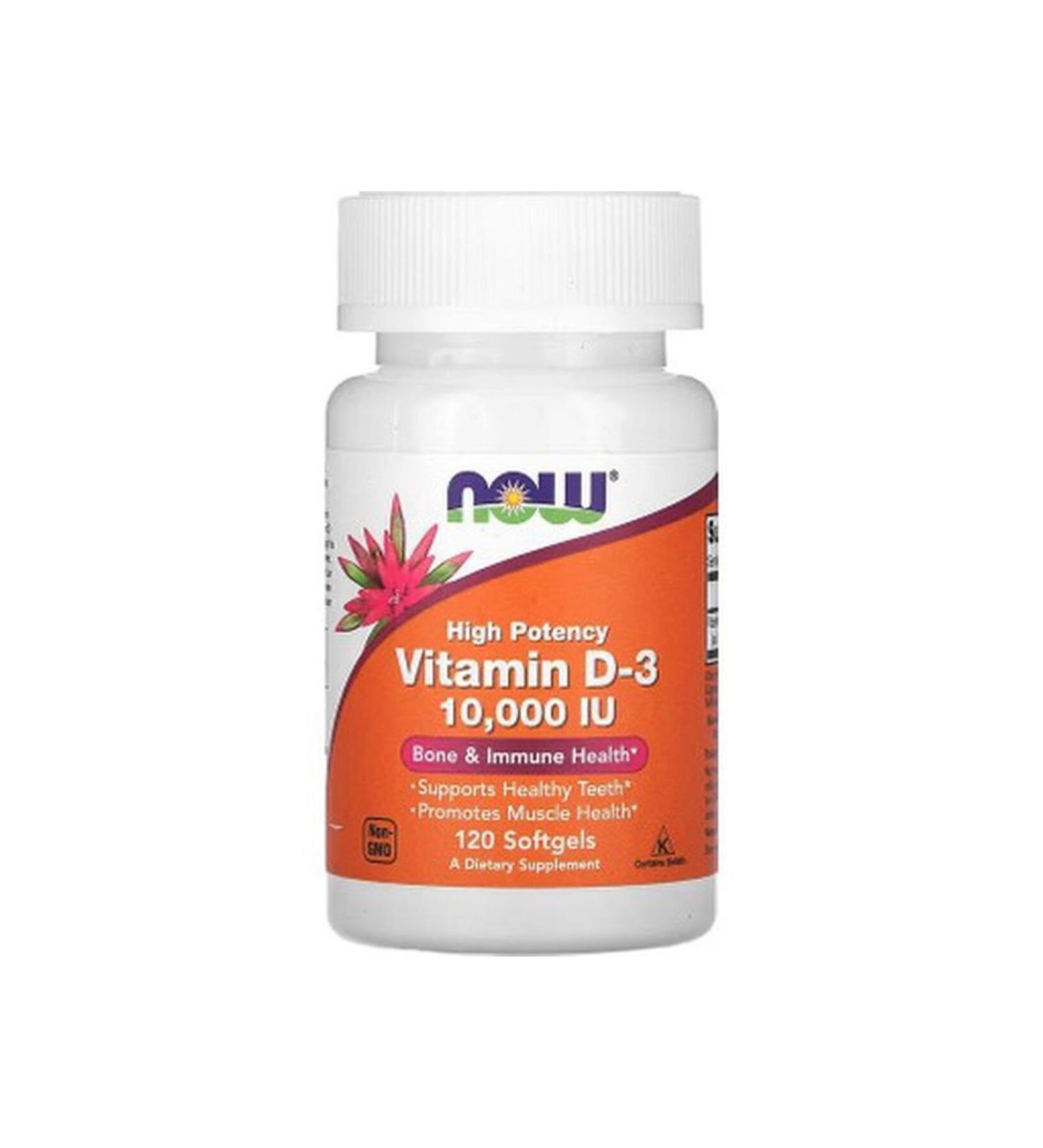 Now Foods D-3 Vitamin D3 250 10 000 IU 120 Softgels