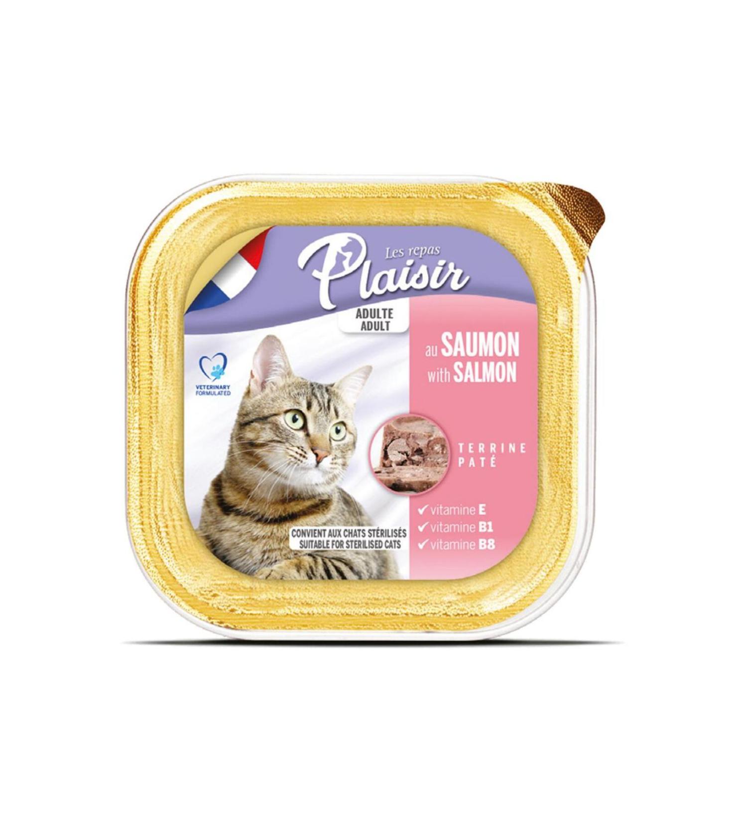 Plaisir Pate 100gr Salmon Fish Meat 4pcs Wet Cat Food